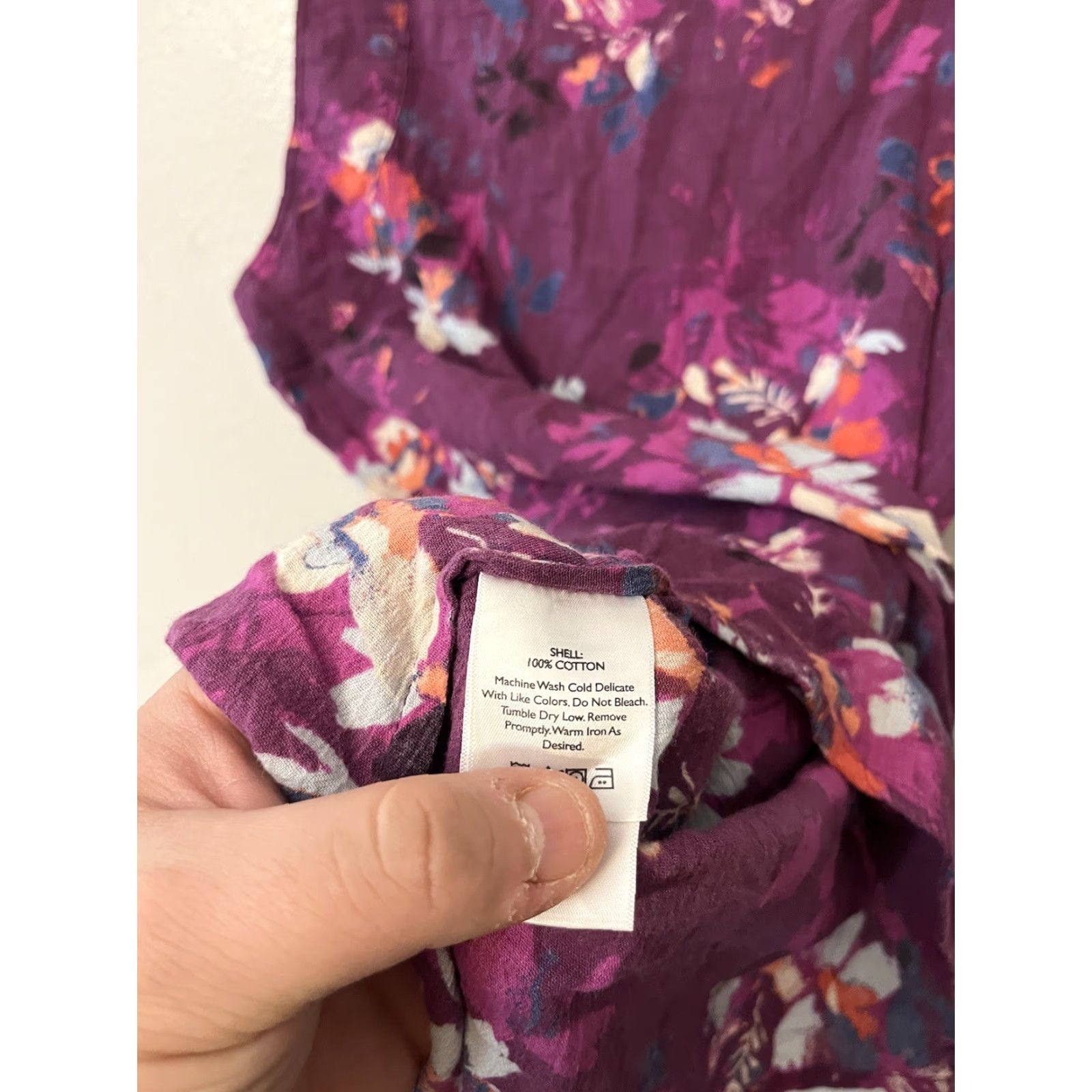 Eddie Bauer Eddie Bauer Blouse Shirt Women Medium Purple Tank Top Sleeveless Knit Rayon Scoop Neck Pullover Lightweight Floral Pattern Casual Womens Size M / US 6-8 / IT 42-44 - 4 Thumbnail