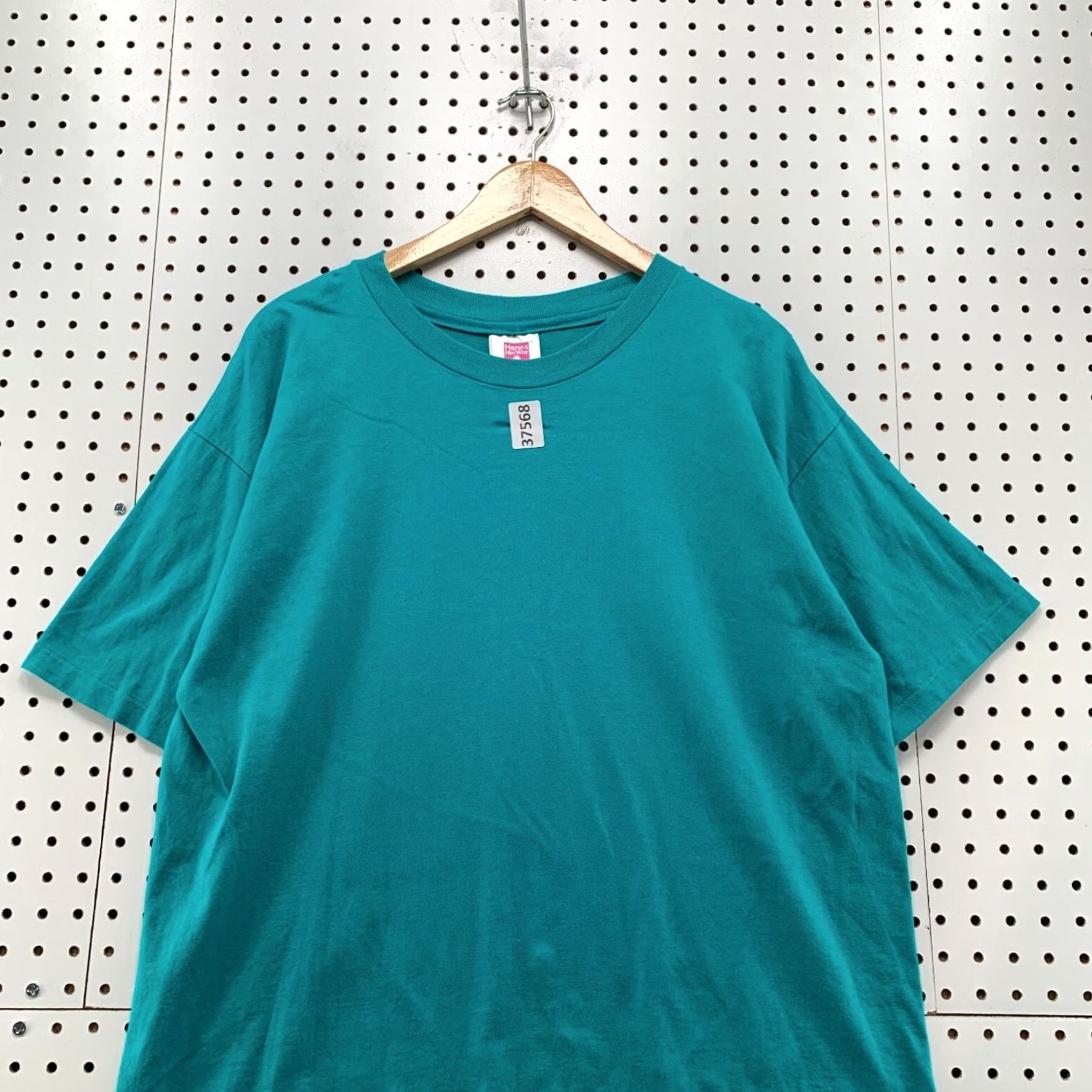 Hanes VINTAGE Hanes Shirt Womens L Green Teal USA Made Crew Neck Short Sleeve Pullover Size L / US 10 / IT 46 - 3 Thumbnail