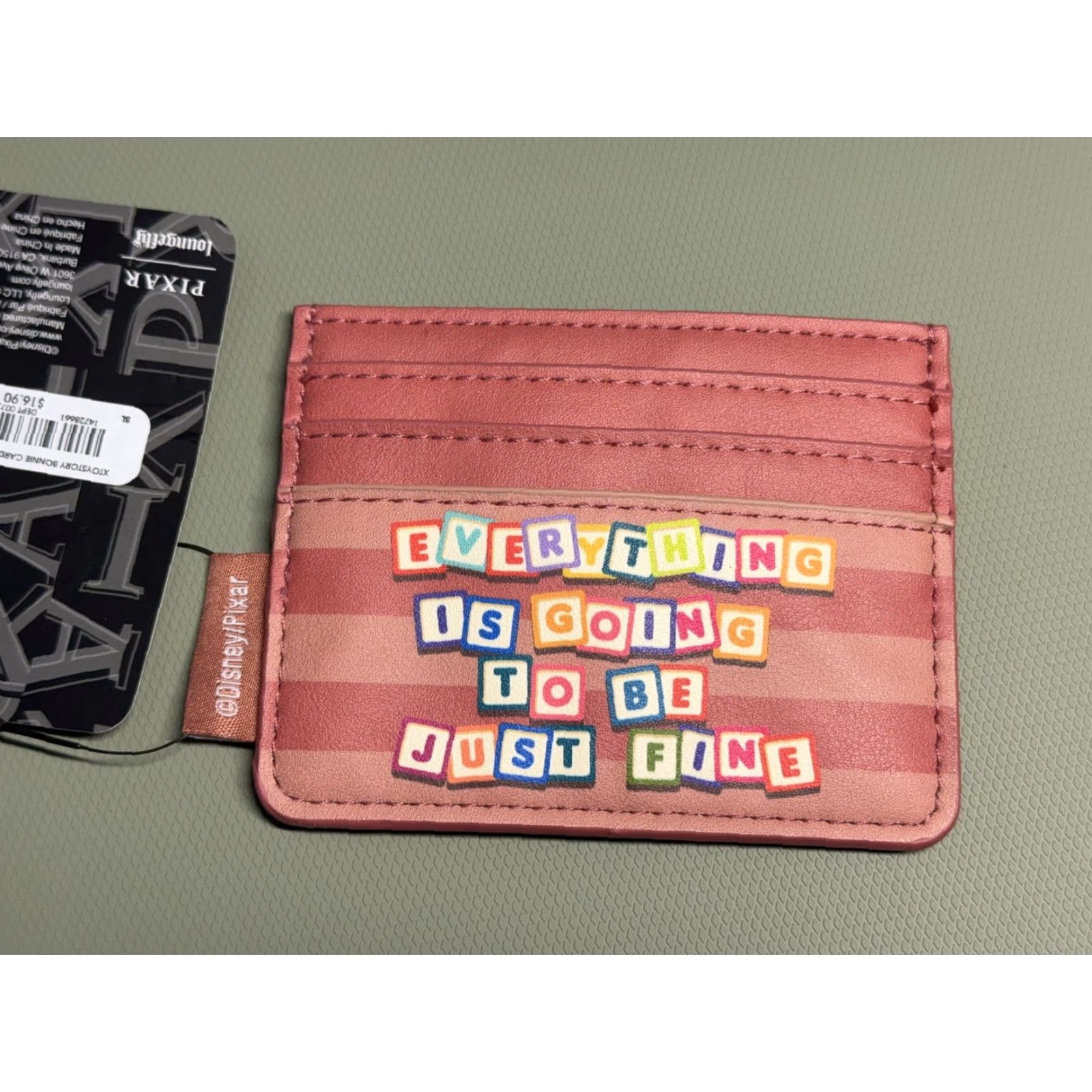 Vintage Pixar Loungefly Toy Story Cardholder Wallet Bonnie Everything Is Going To Be Fin Card Wallet Womens One Size Pink Cartoon Movie Quotes Heart Love 2021 Size ONE SIZE - 2 Thumbnail