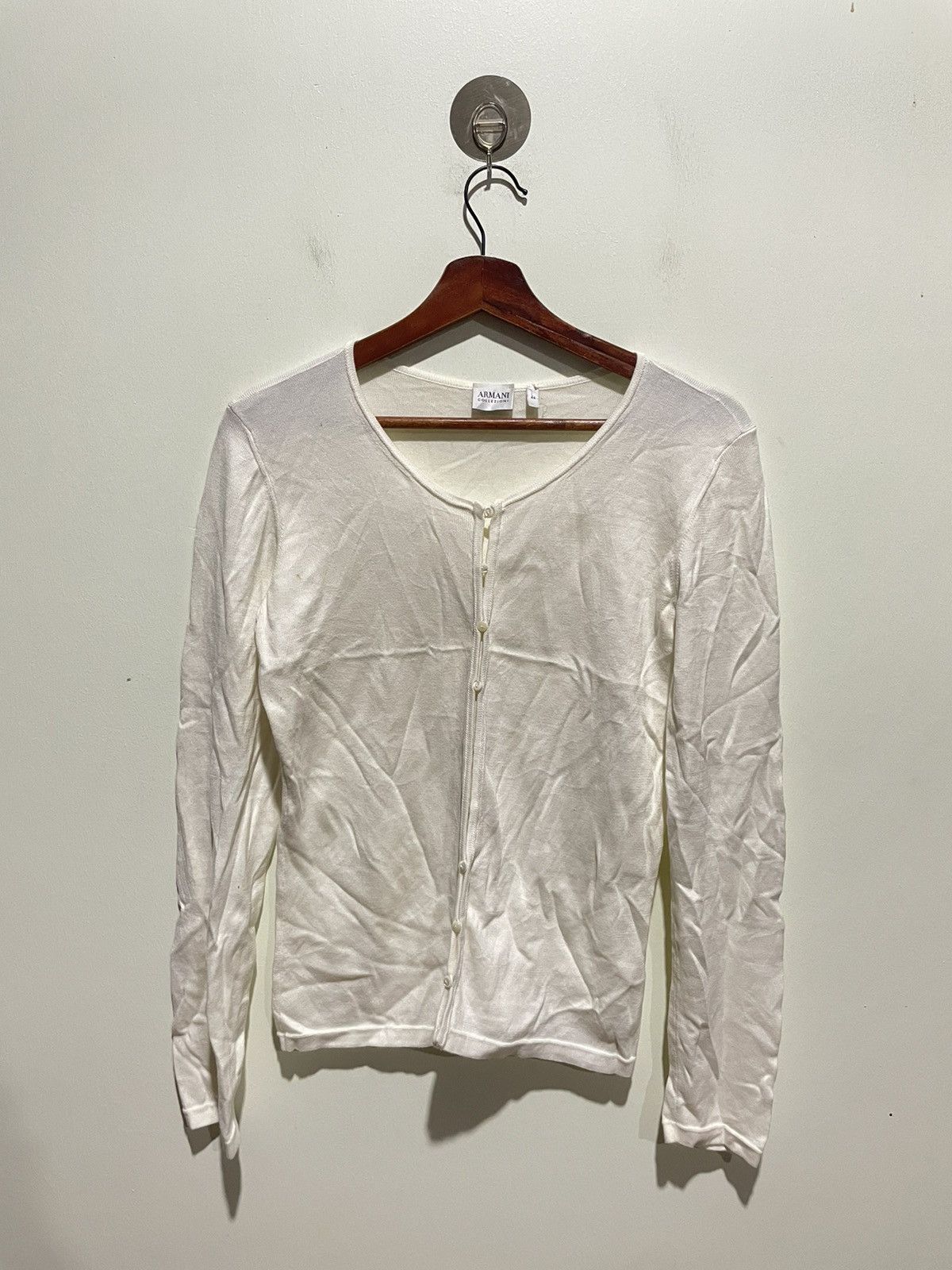 Armani Collezioni Armani Collezioni White Cardigan Size M / US 6-8 / IT 42-44 - 1 Thumbnail