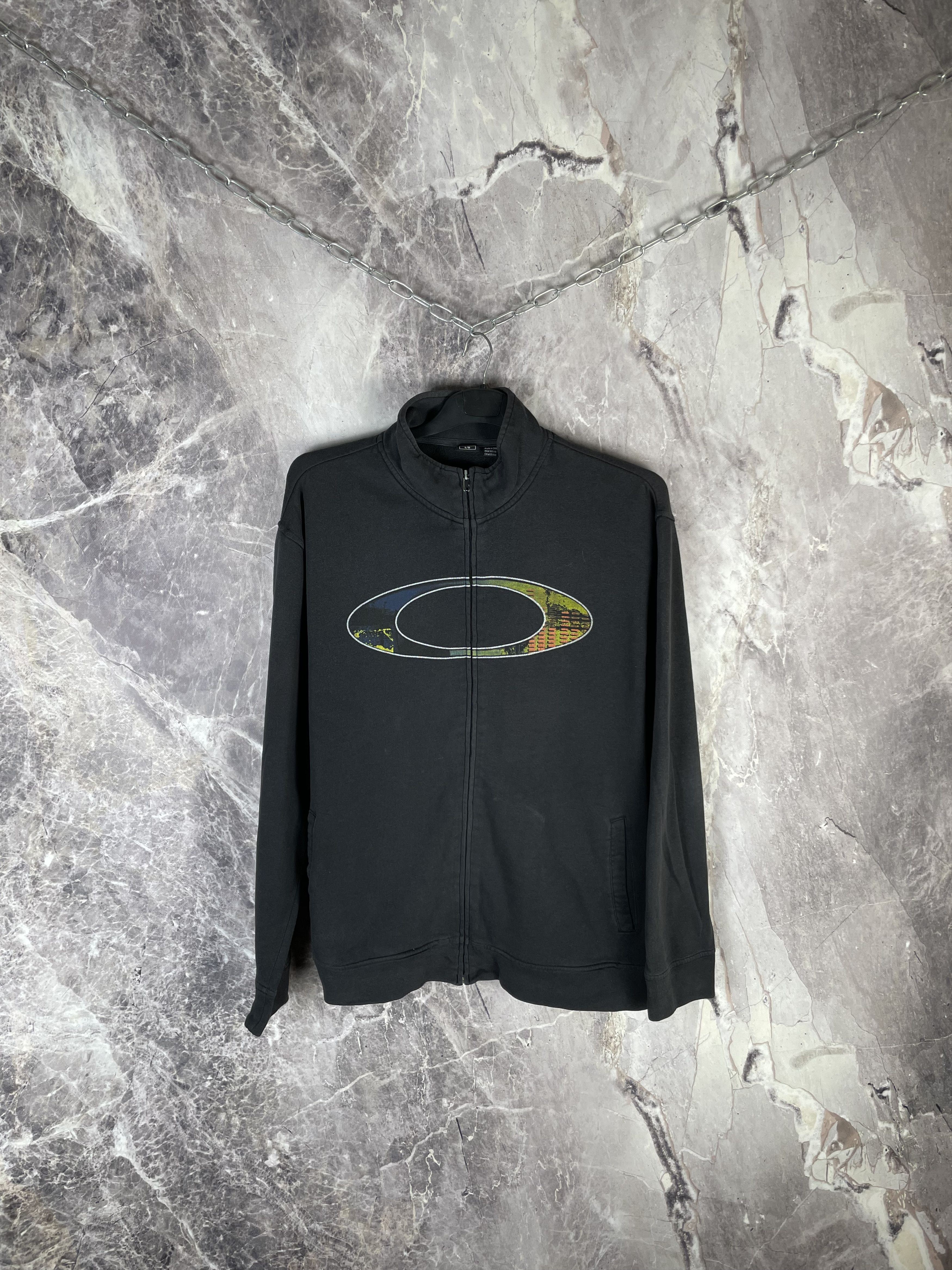 Oakley Vintage 90s Oakley Zip Up Hoodie Size US L / EU 52-54 / 3 - 1 Thumbnail