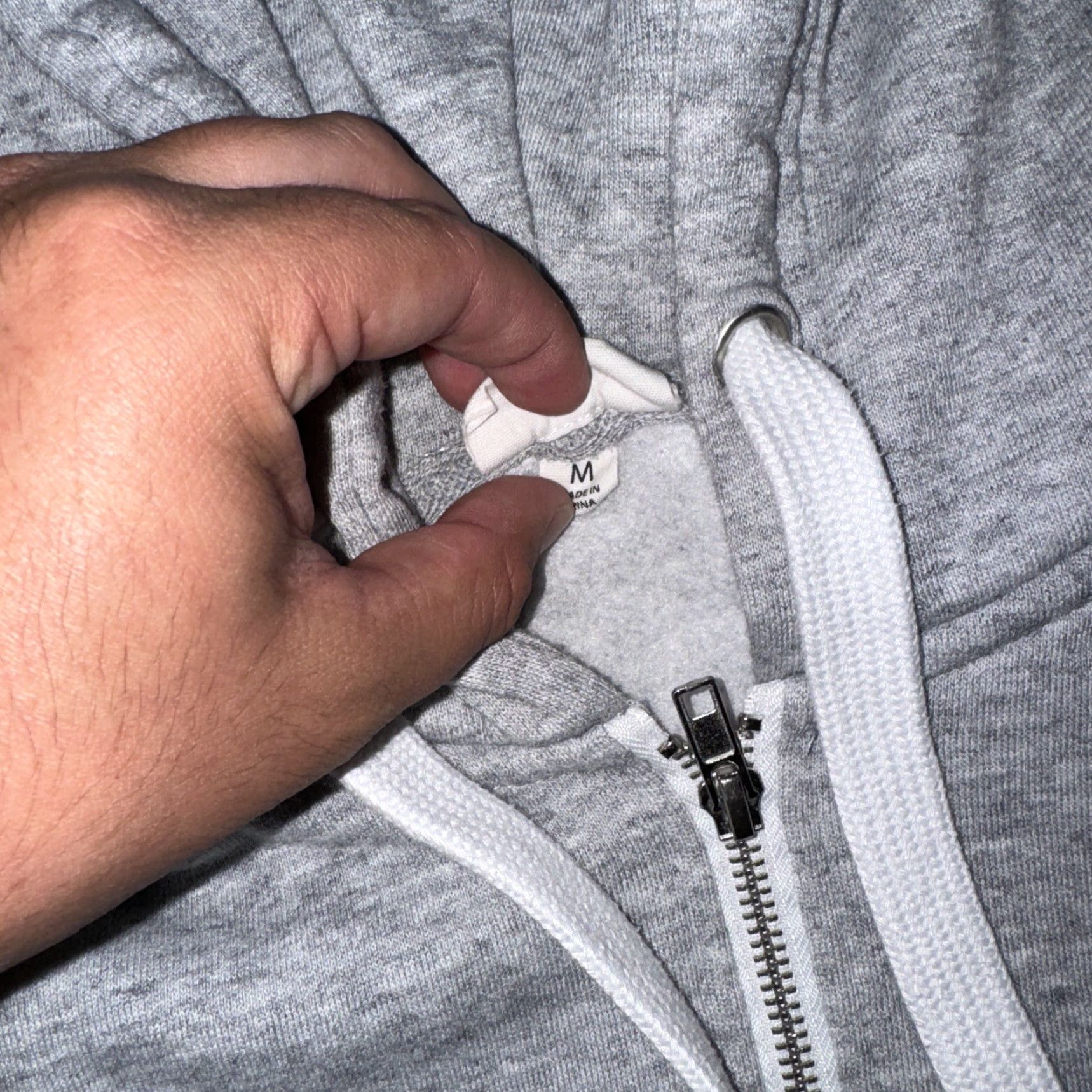 Vintage Reflex Hoodie, Full Zip, Heather Grey, Women, M, Gray, Activewear, 90s? Size M / US 6-8 / IT 42-44 - 4 Thumbnail