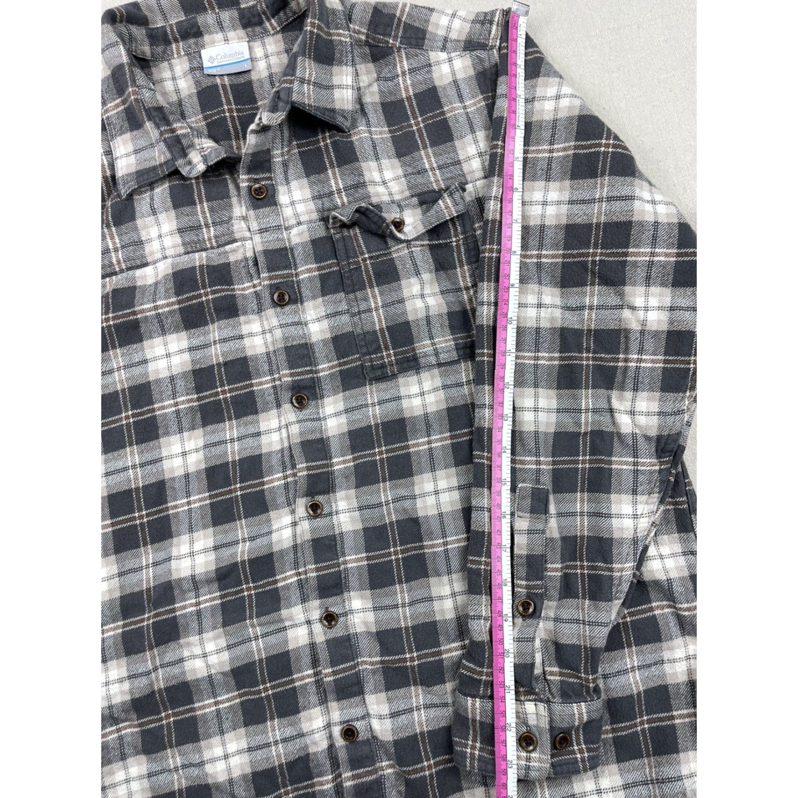 Vintage Columbia Shirt Mens Button-Up Plaid Flannel Gray Regular Fit Long Sleeve L Casual Vintage No Size US L / EU 52-54 / 3 - 6 Thumbnail