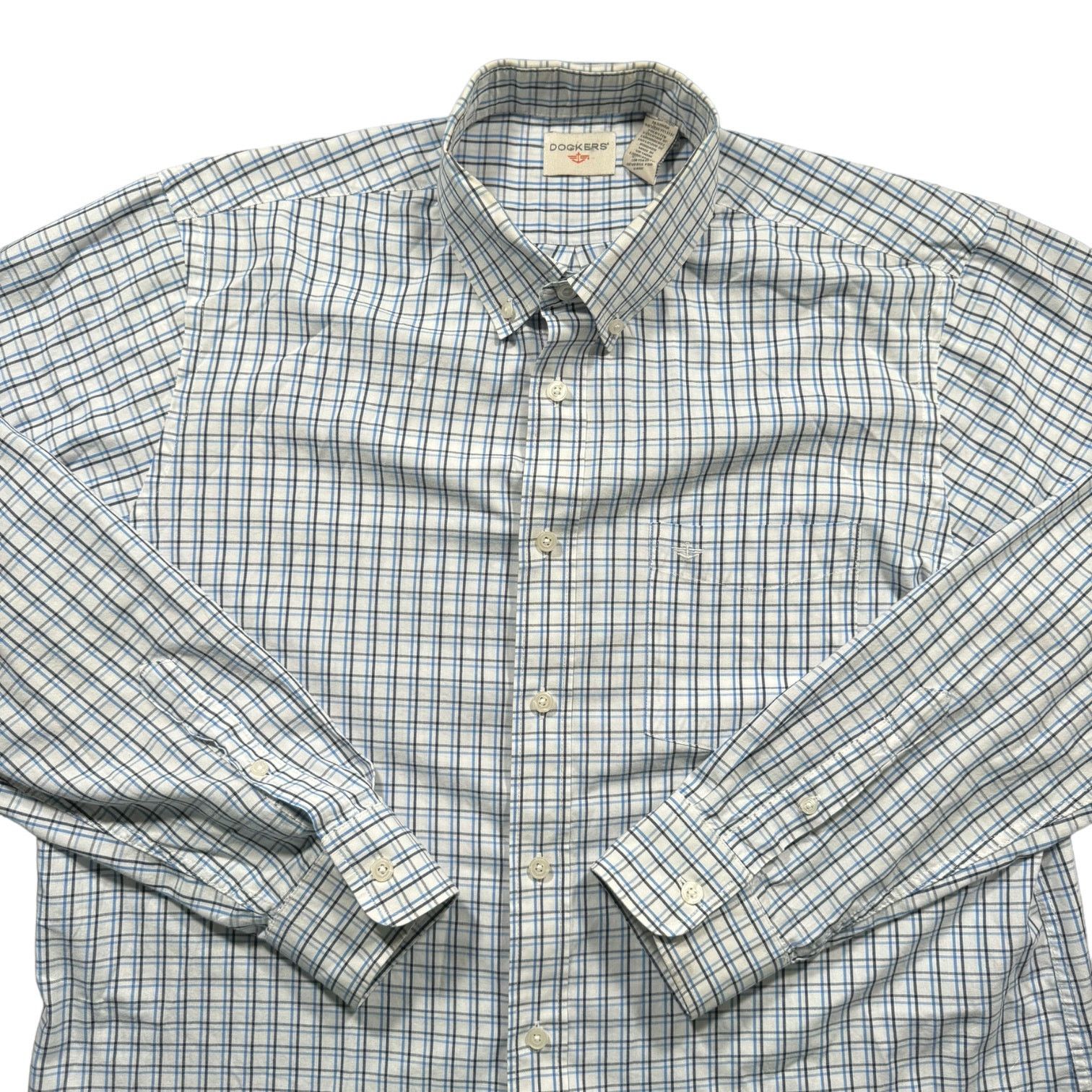 Dockers Dockers Dress Shirt White with Blue Plaid Long Sleeve Large Size US L / EU 52-54 / 3 - 4 Thumbnail