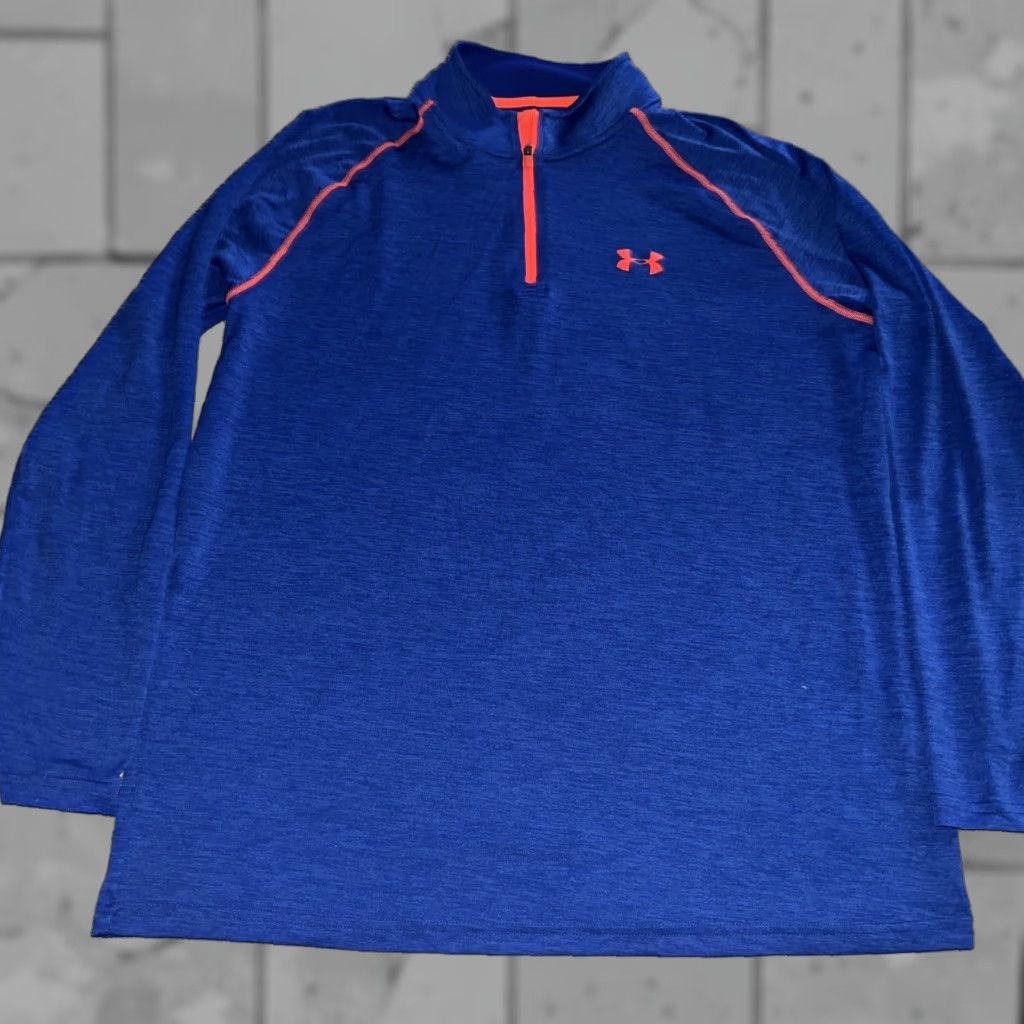 Under Armour Under Armour Heat Gear Blue Half Zip Pullover Mens Size L Size US L / EU 52-54 / 3 - 1 Thumbnail