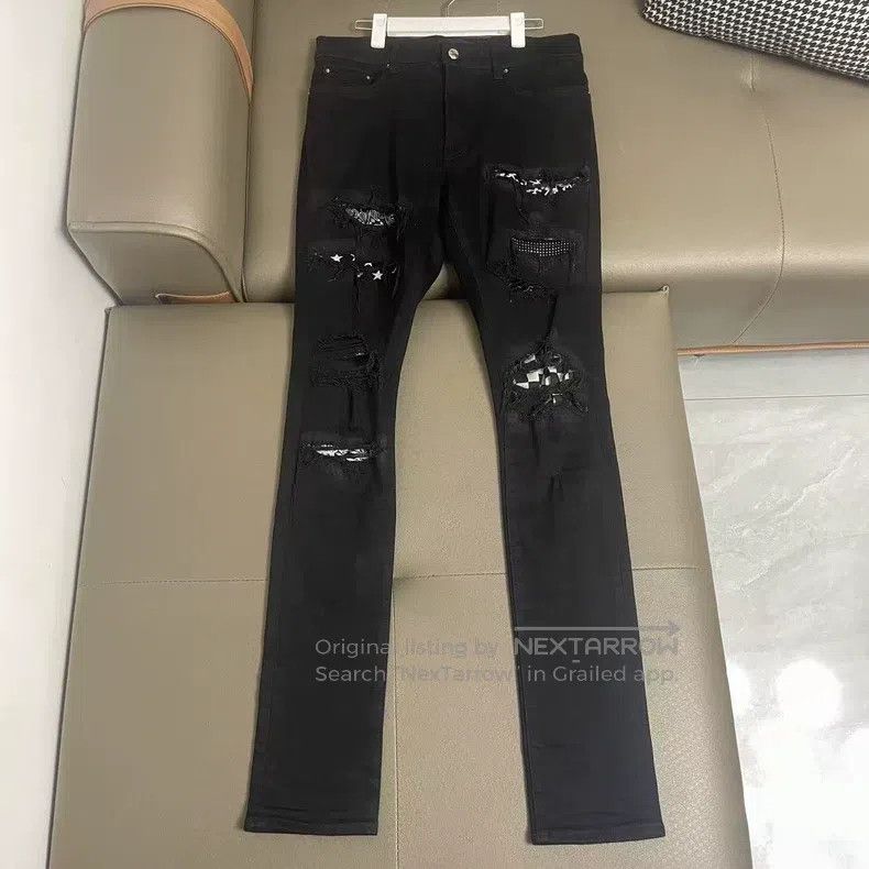Amiri Amiri Chessboard stud denim pants Size US 32 / EU 48 - 6 Thumbnail