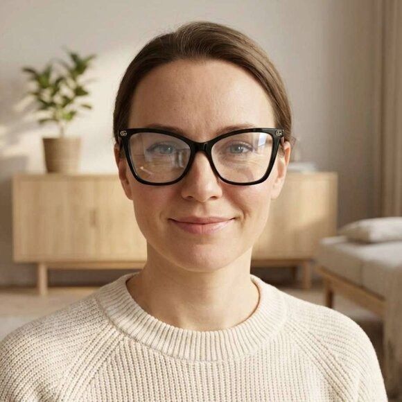 Gucci Gucci GG1817O 003 Eyeglasses Black 55mm Cat Eye Frame Size ONE SIZE - 2 Thumbnail