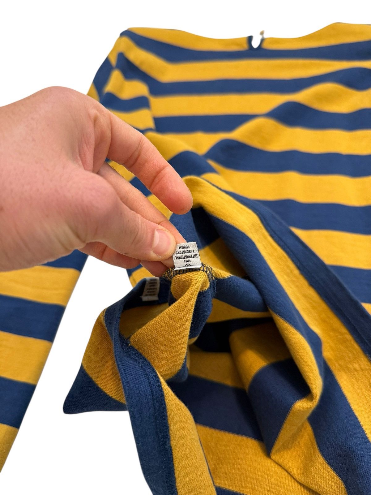 Visvim Mustard Navy Stripe Border Crew Size US L / EU 52-54 / 3 - 8 Thumbnail