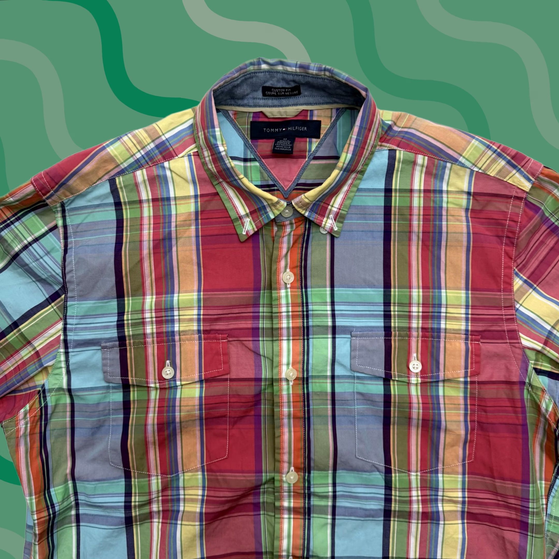 Tommy Hilfiger Tommy Hilfiger Shirt Mens Medium Plaid Button-Up Long Sleeve Slim Fit Casual Size US M / EU 48-50 / 2 - 1 Thumbnail
