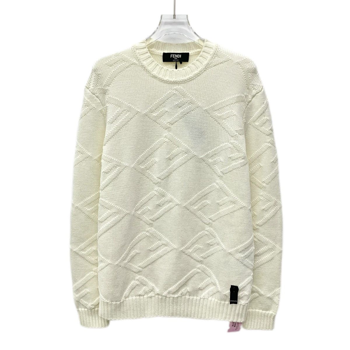 Fendi Fendi Beige Wool Long Sleeve Knit Sweater K26WX Size S / US 4 / IT 40 - 1 Thumbnail