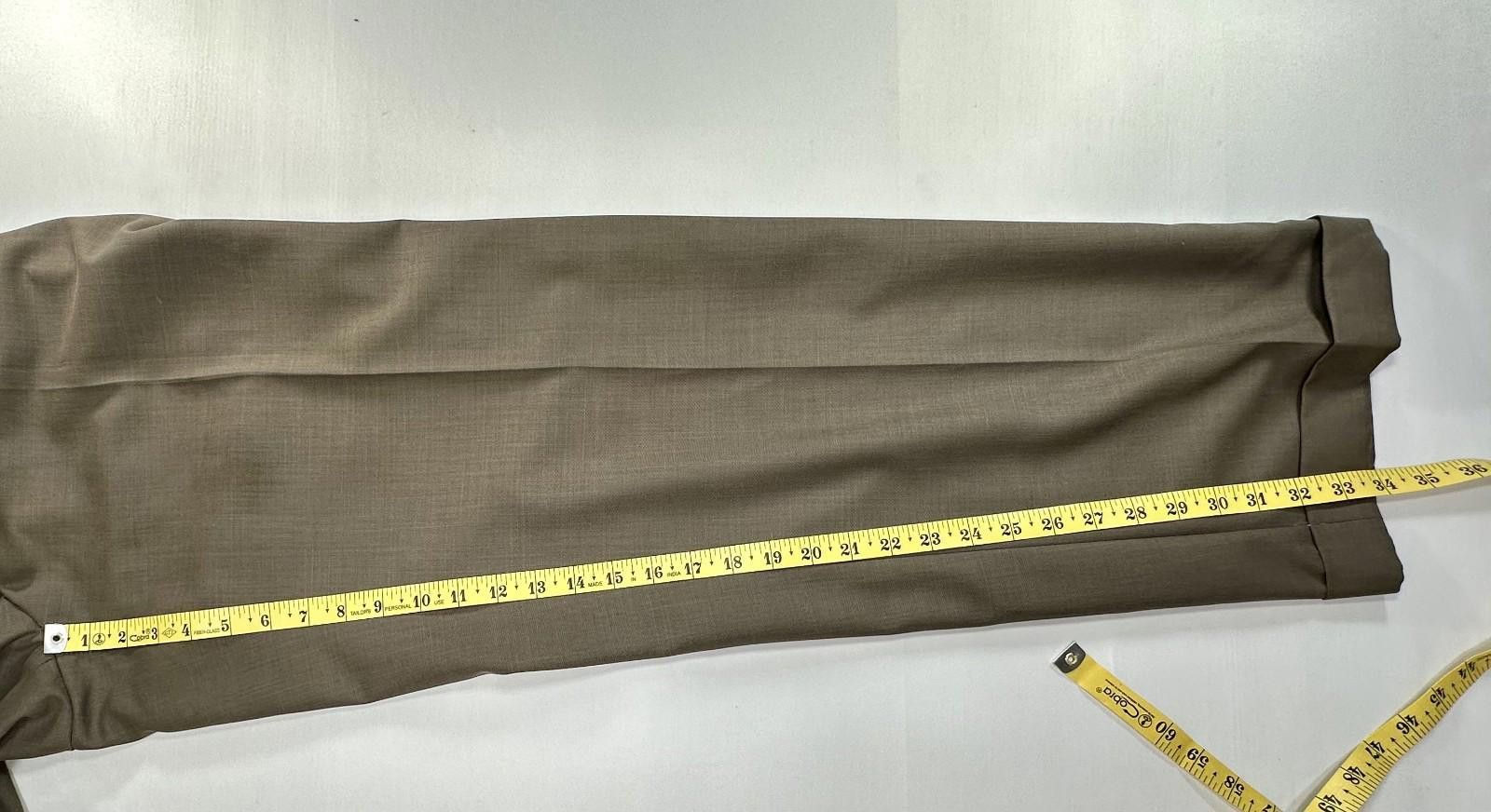 Perry Ellis Perry Ellis Pleated Straight Leg Dress Pants Brown Men 38/34 Size US 38 / EU 54 - 5 Thumbnail