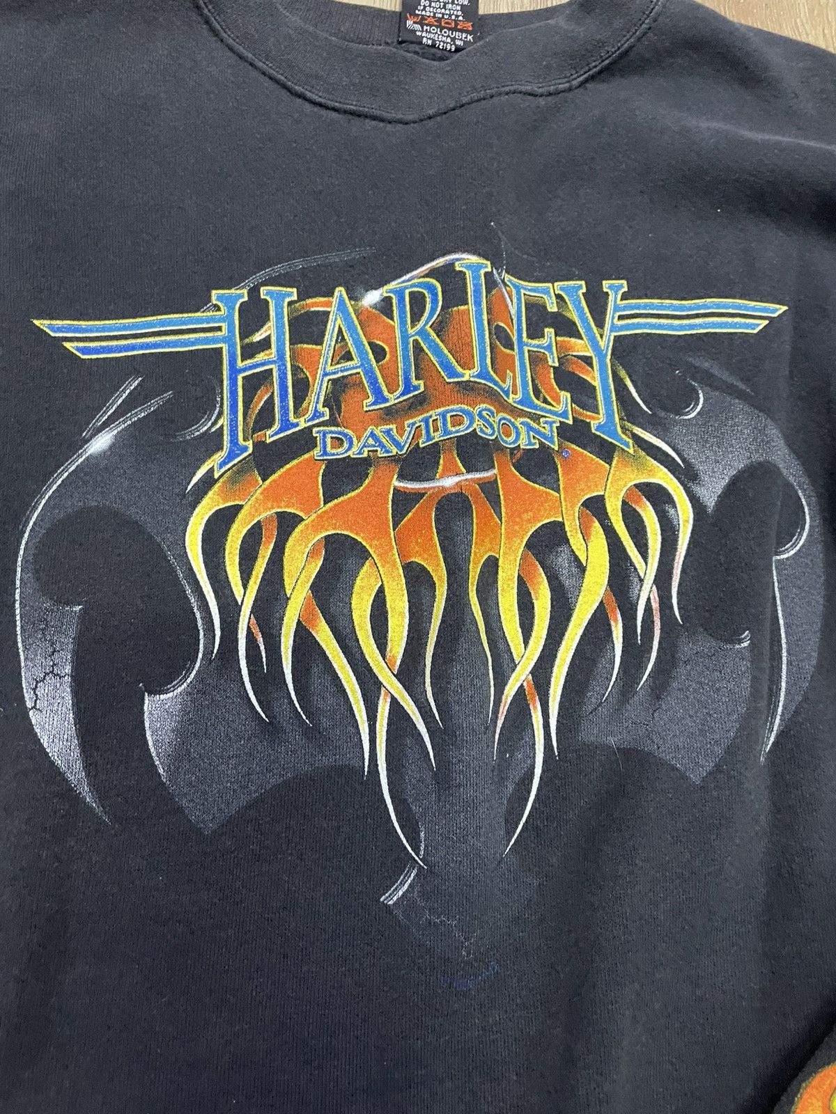 Harley Davidson × Vintage Vintage Harley Davidson flame spell out sweatshirt Size US M / EU 48-50 / 2 - 6 Thumbnail