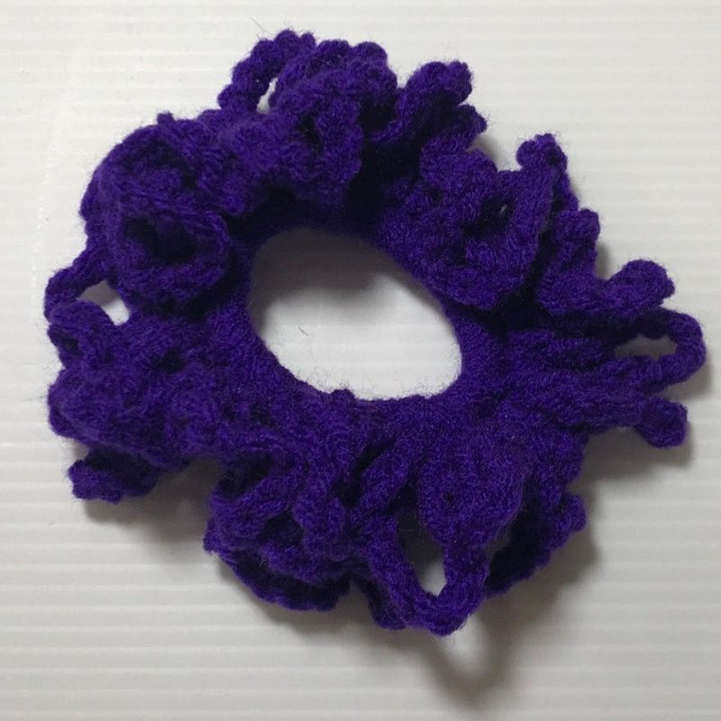 Handmade NWT Purple Handmade Crocheted Hair Scrunchie by Dawny Size ONE SIZE - 1 Thumbnail