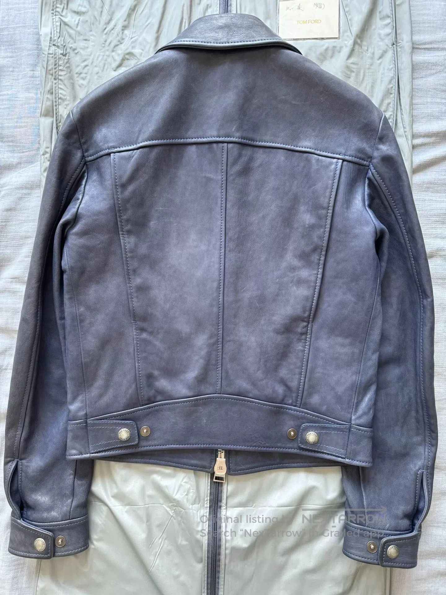 Tom Ford Tom Ford Blue Leather Jacket. Size US S / EU 44-46 / 1 - 5 Thumbnail