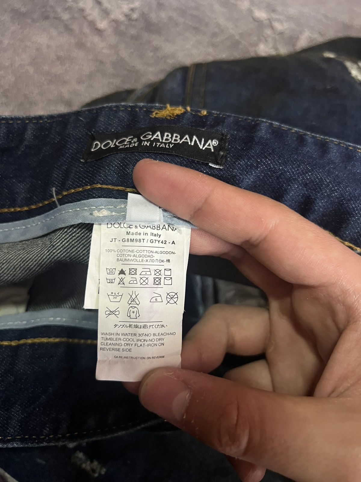 Dolce & Gabbana Dolce & Gabbana Archive Distressed Painted Zipper Denim Size US 30 / EU 46 - 12 Thumbnail