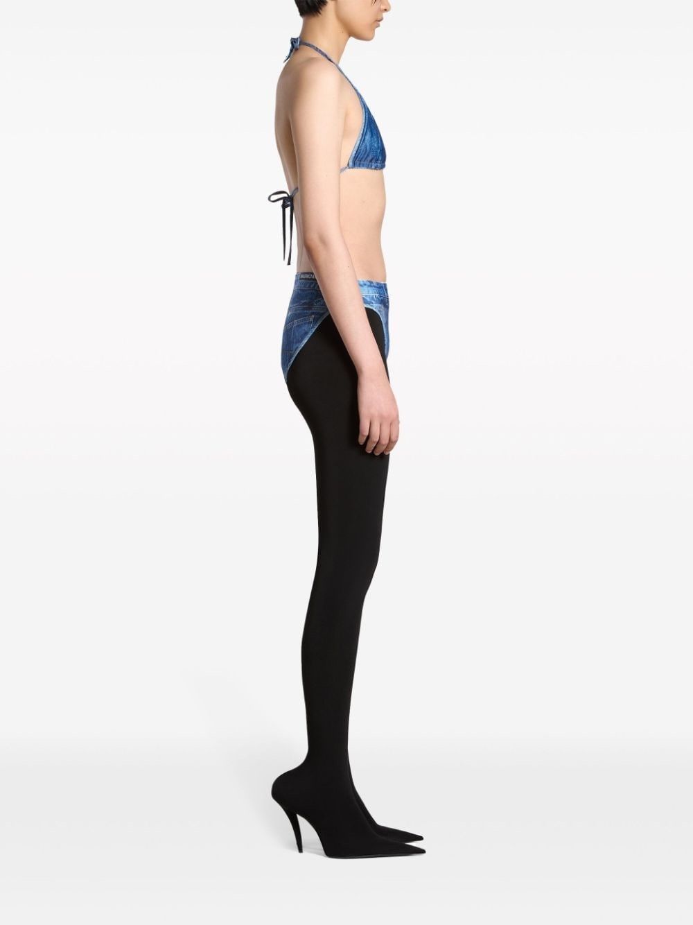 Balenciaga o1s1rm0725 Trompe L'Œil Bikini Set in Blue Size S / US 4 / IT 40 - 4 Thumbnail