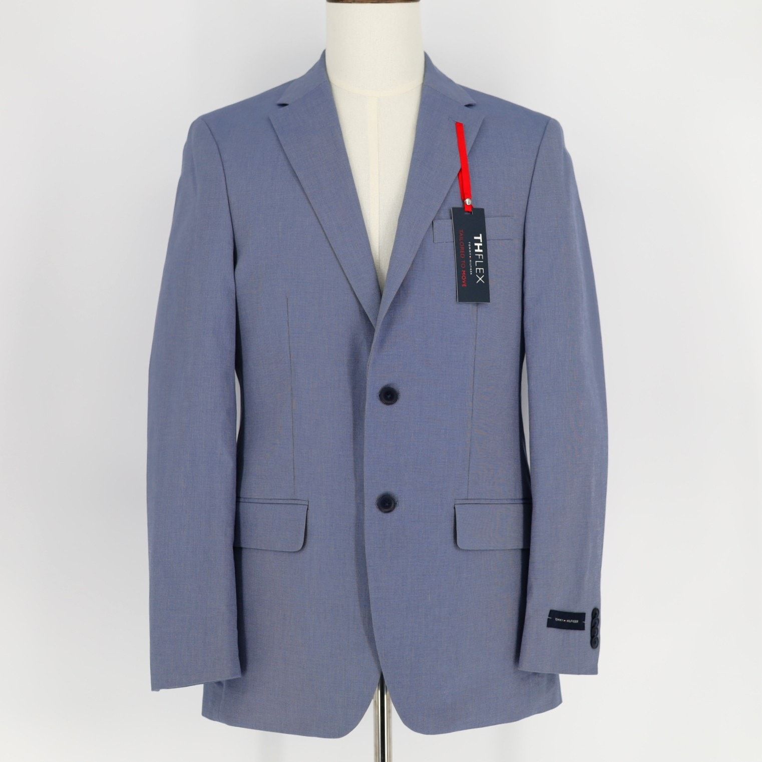 Tommy Hilfiger Tommy Hilfiger Men's Blue Cotton Modern Suit Jacket Size 38L Size 38L - 2 Thumbnail