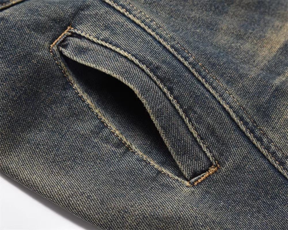 Japanese Brand × Jean Washed split stitching ripped denim wide-leg pants Size US 32 / EU 48 - 5 Thumbnail