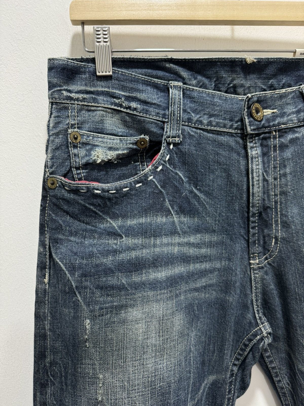 Japanese Brand JAPANESEBRAND WHISKERS PUNK STYLE DISTRESSED JEANS Size US 32 / EU 48 - 11 Thumbnail