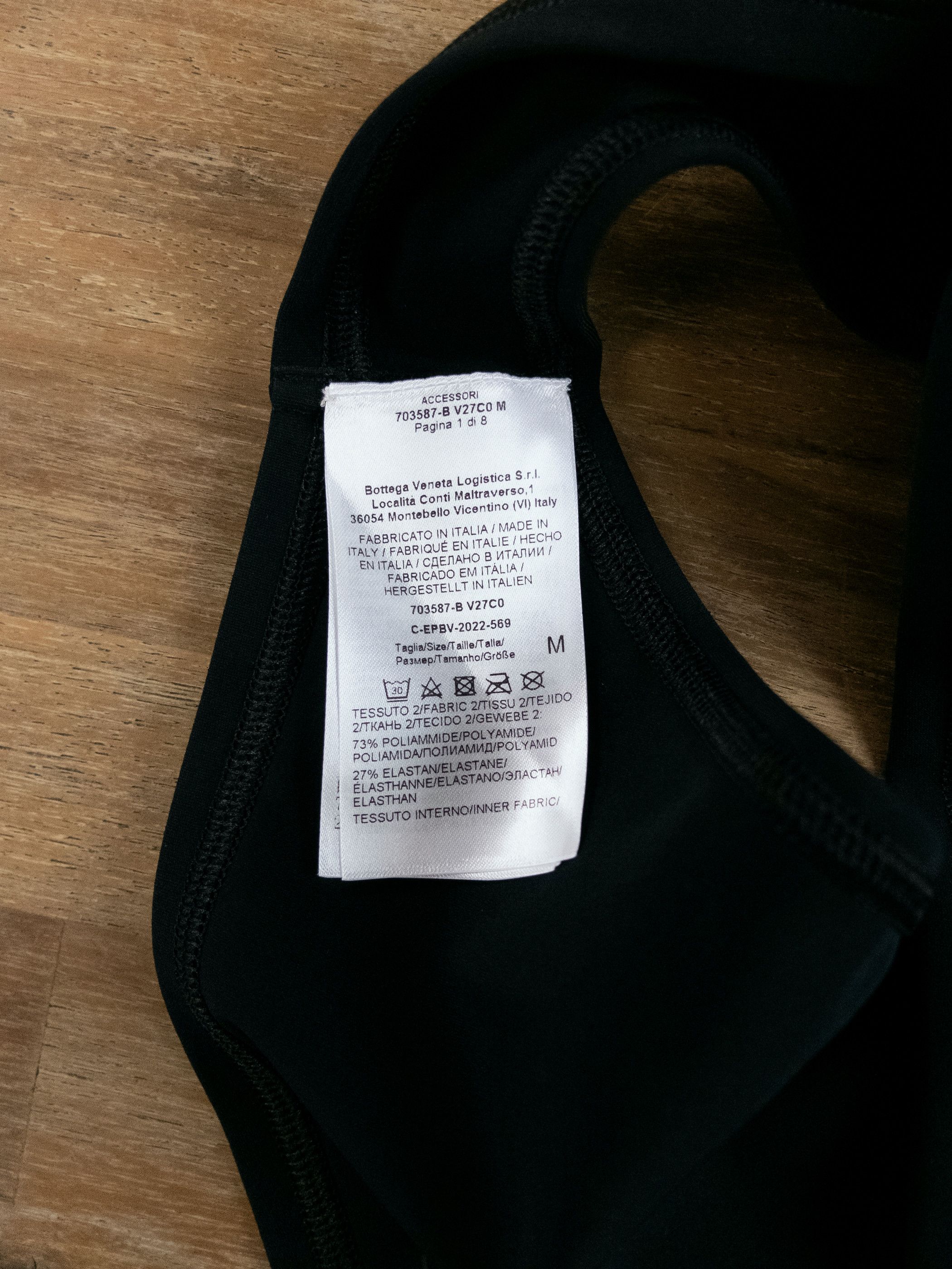 Bottega Veneta BOTTEGA VENETA black two piece one shoulder bikini swimsuit Size 28" / US 6 / IT 42 - 7 Thumbnail