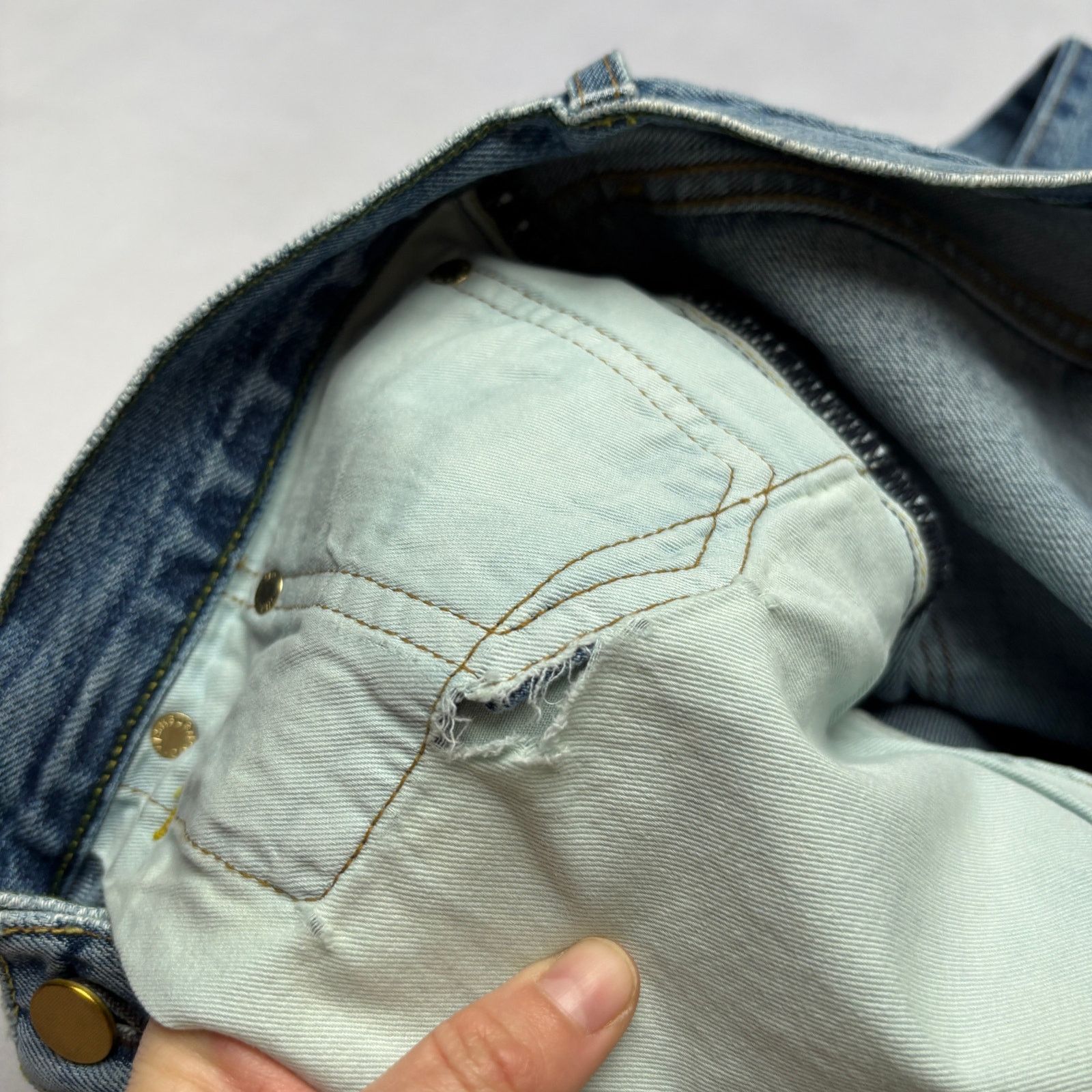 Sid Mashburn $175 Sid Mashburn Slim Straight Jeans 35x32 Made in USA Size US 35 - 10 Thumbnail