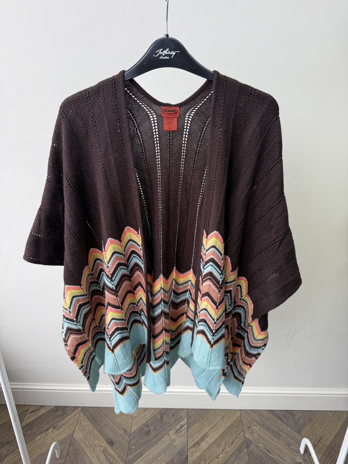 Missoni Missoni Women’s Wool Knit Cardigan Cape Poncho Zigzag Size ONE SIZE - 4 Thumbnail