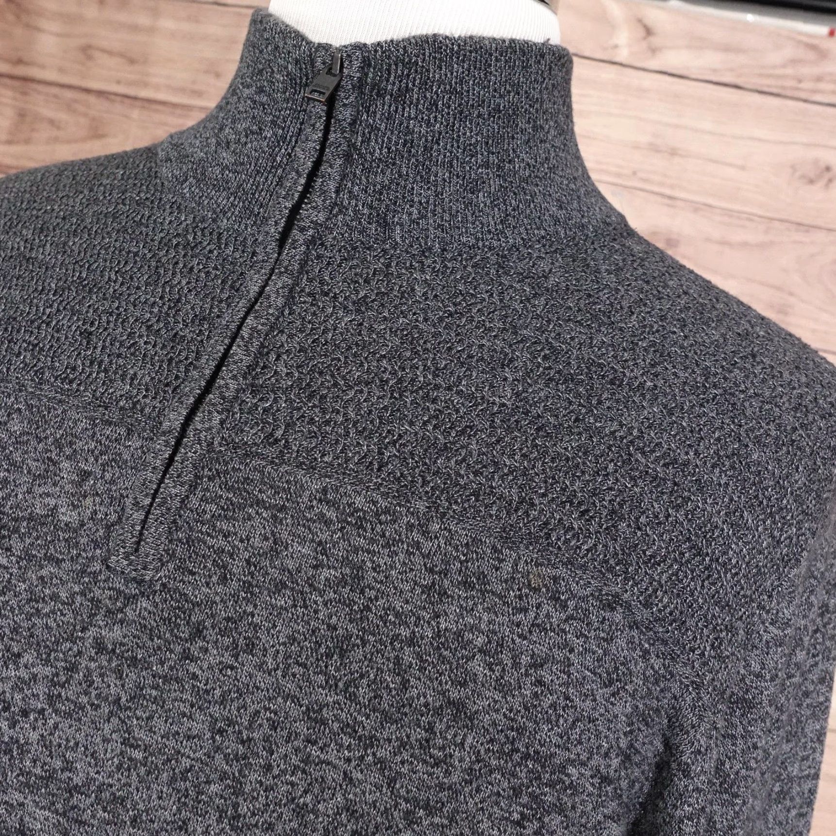 Banana Republic Banana Republic Sweater Mens Medium Gray 1/4 Zip Mock Neck Knit Pullover Luxe Size US M / EU 48-50 / 2 - 2 Thumbnail
