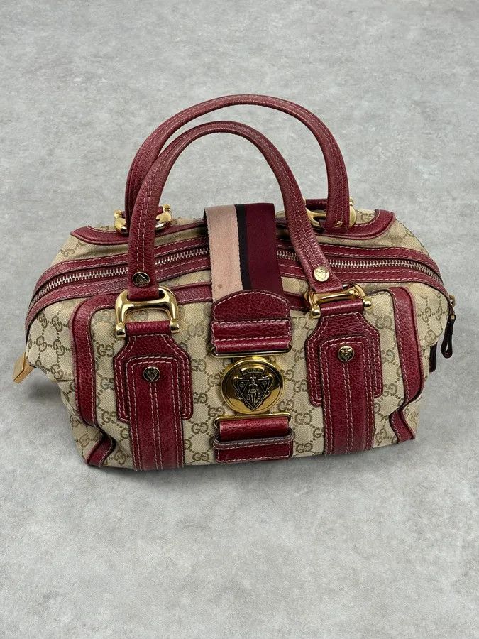 Gucci SS2009 Gucci Red & Beige Monogram Heritage Bag by Frida Giannini Size ONE SIZE - 4 Thumbnail