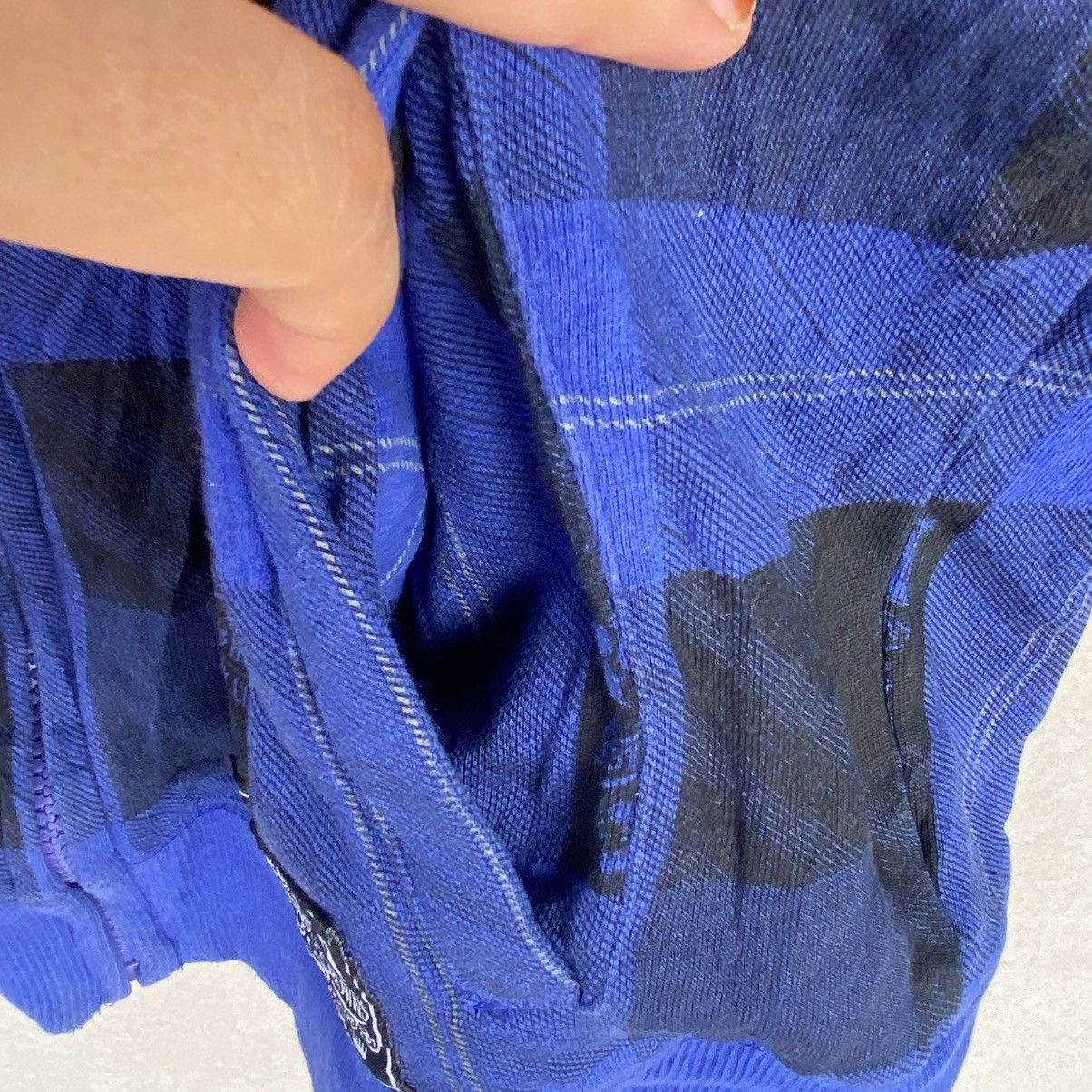 Other Vintage Russ.K Hoodie Full Zip Big Embroidered Black/Blue Size US L / EU 52-54 / 3 - 8 Thumbnail