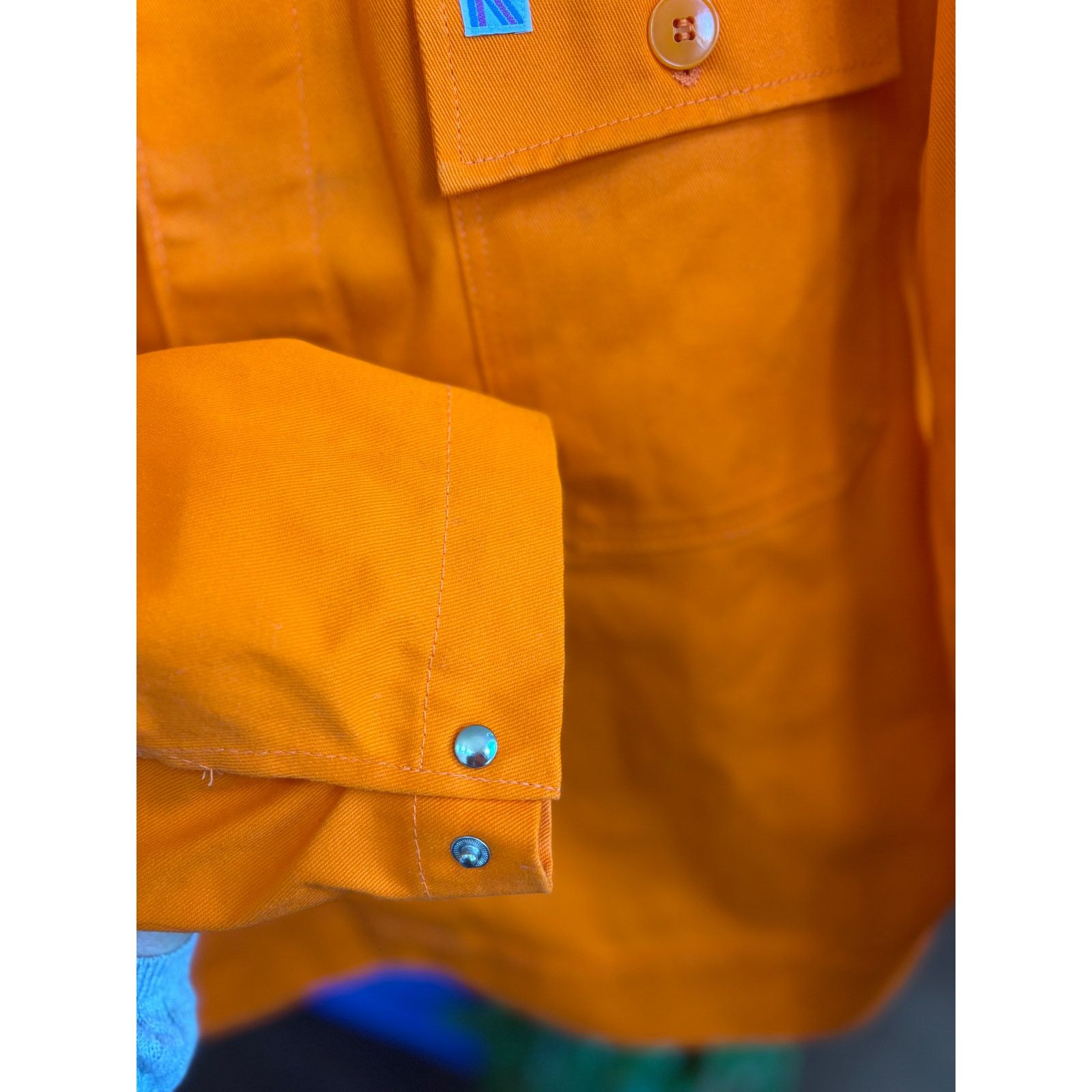 Vintage Vintage French Orange Sanforized Work Jacket – Men’s L Size US L / EU 52-54 / 3 - 3 Thumbnail