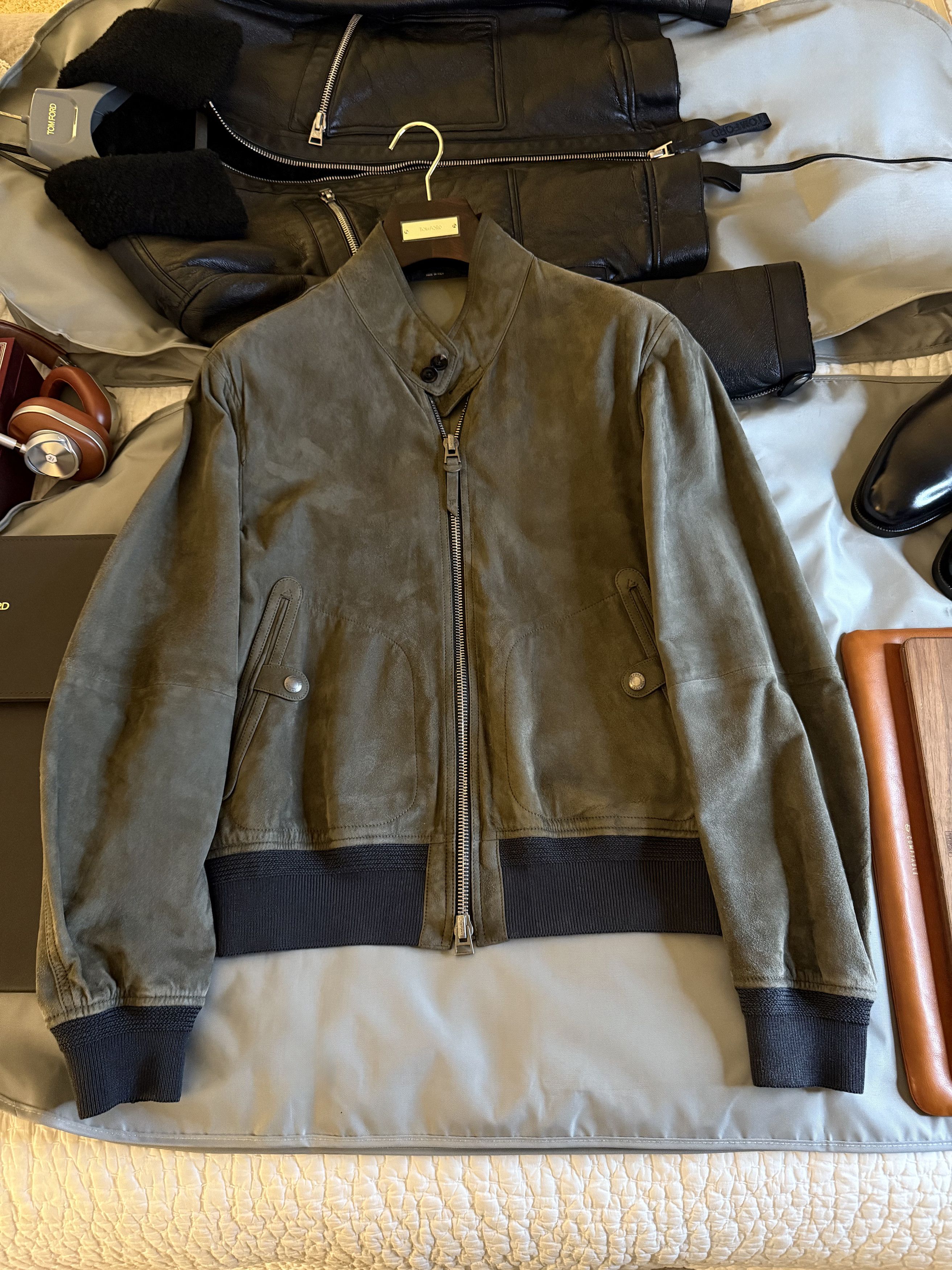 Tom Ford Coveted Rare $6,300 w/tax TOM FORD Green Suede Jacket Size US L / EU 52-54 / 3 - 17 Thumbnail
