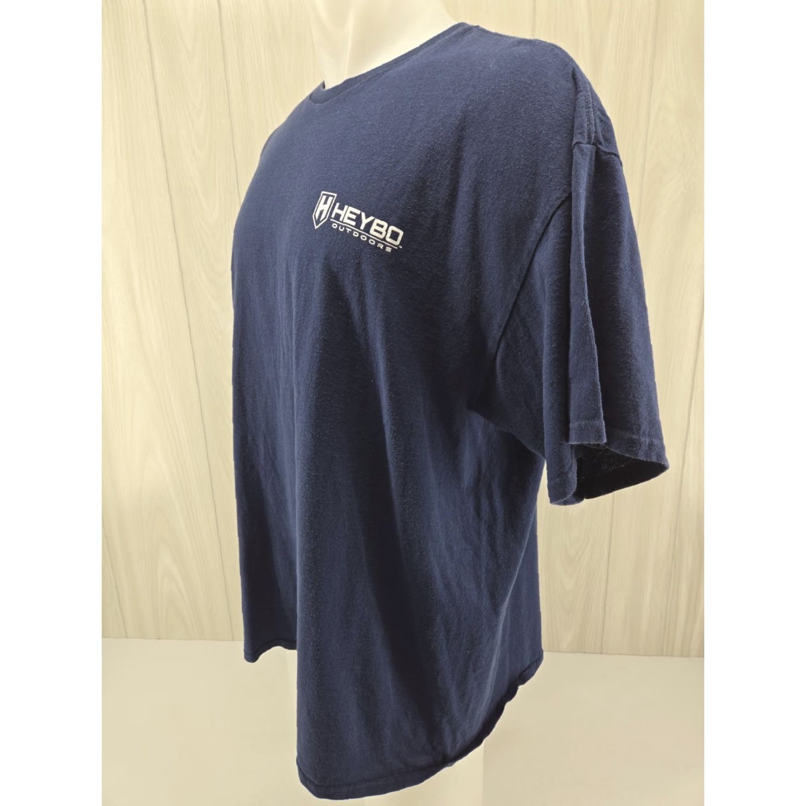 Vintage Heybo Outdoors Navy Blue Dog Duck Graphic Short Sleeve T Shirt Mens 2XL Size US XXL / EU 58 / 5 - 4 Thumbnail