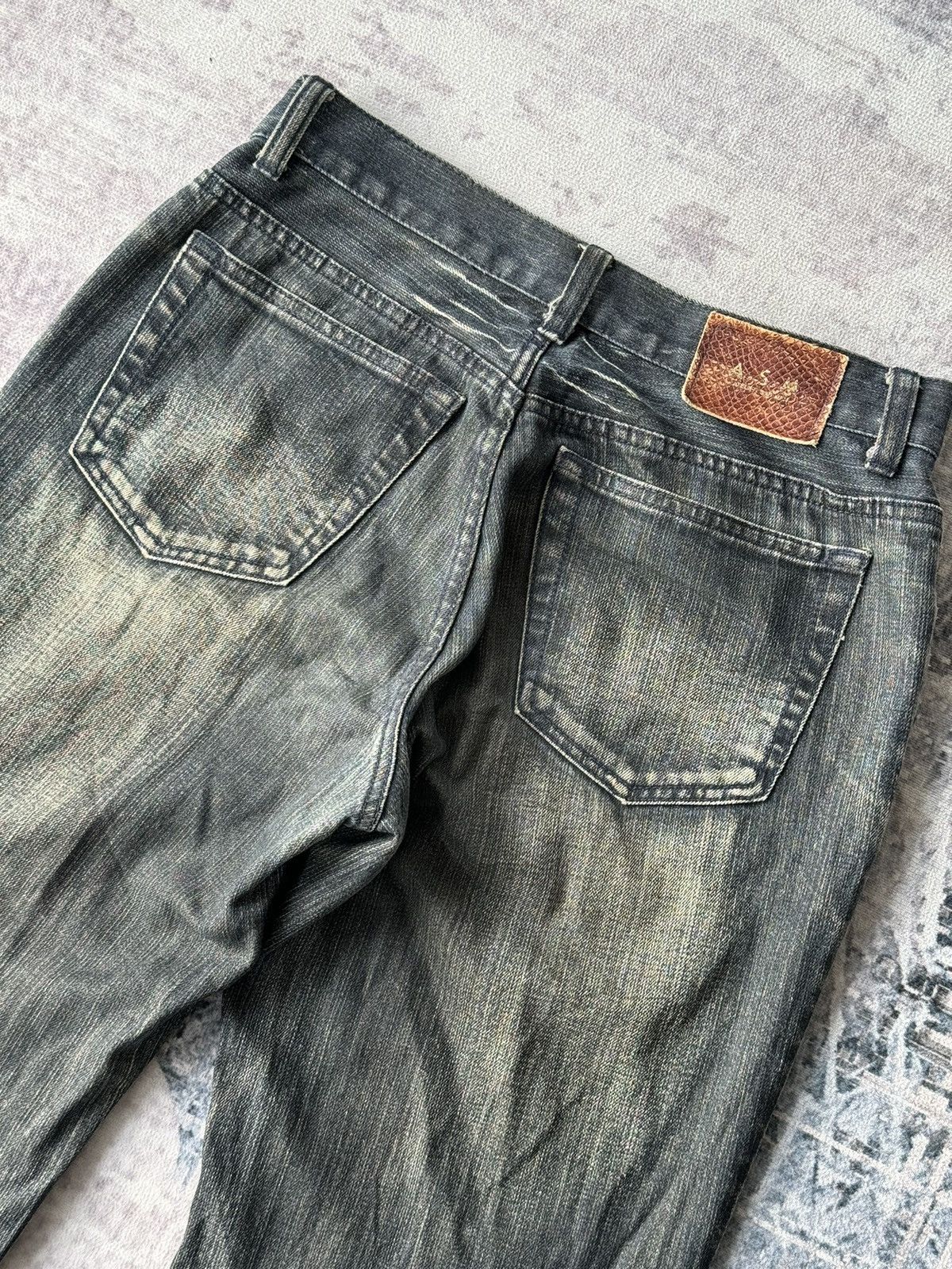 Japanese Brand Vintage A.S.M Super Flared Distressed Denim Size US 29 - 9 Thumbnail