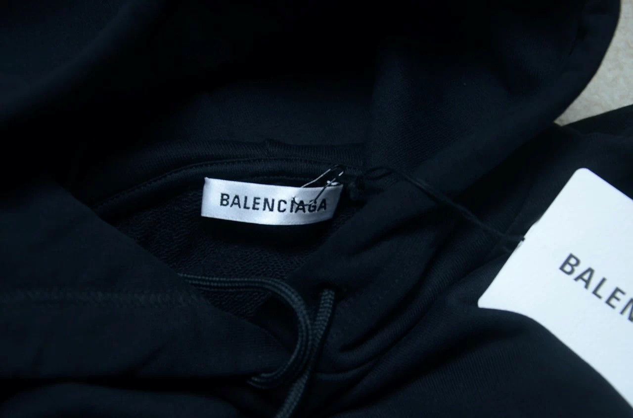 Balenciaga Balenciaga big logo black oversized hoodie XS Size US XS / EU 42 / 0 - 7 Thumbnail