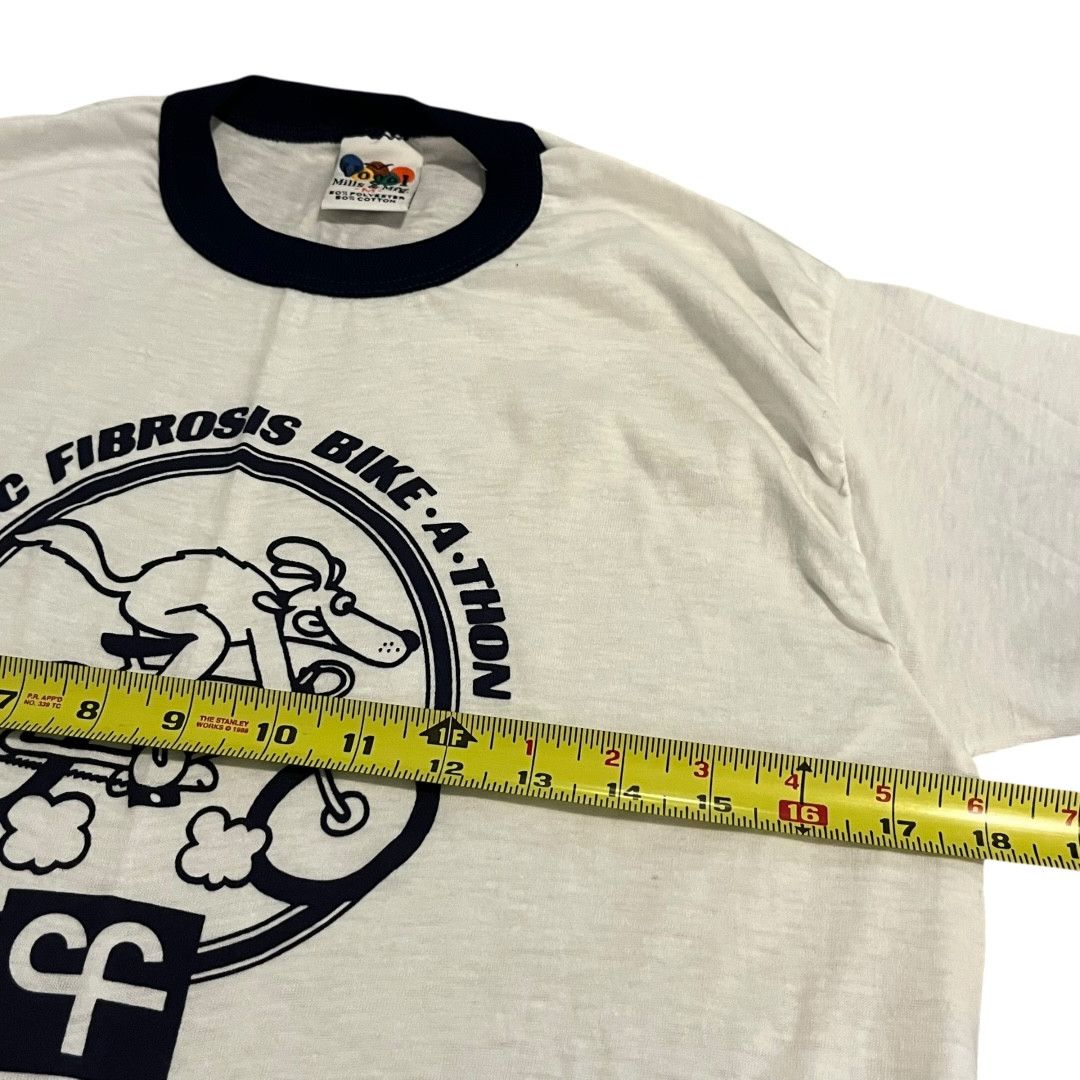 Other VINTAGE 1980s Cystic Fibrosis Cycling Ringer T Shirt Size US M / EU 48-50 / 2 - 4 Thumbnail