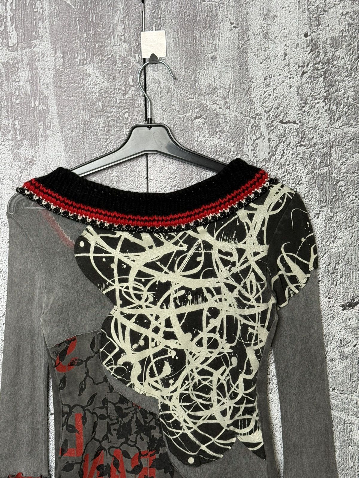 Custo Barcelona Pianura Studio Y2K Mesh Top Sheer Abstract Print Long Sleeve Size S / US 4 / IT 40 - 10 Thumbnail