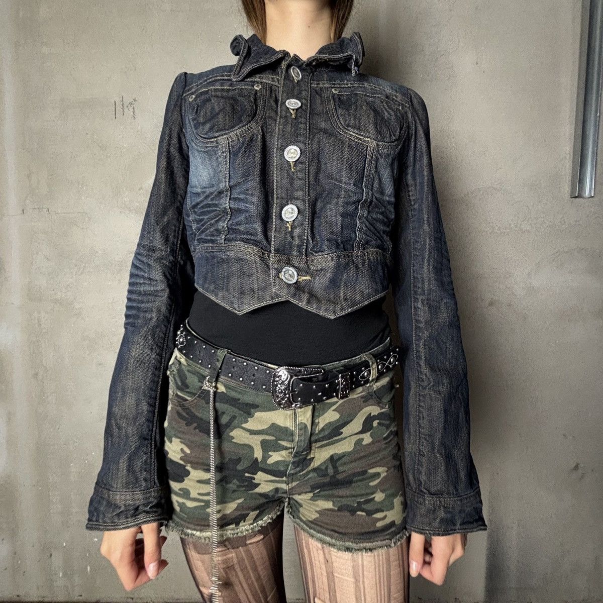 Other Vintage Avant Garde Opium y2k Napoleon Denim Jacket | Grailed