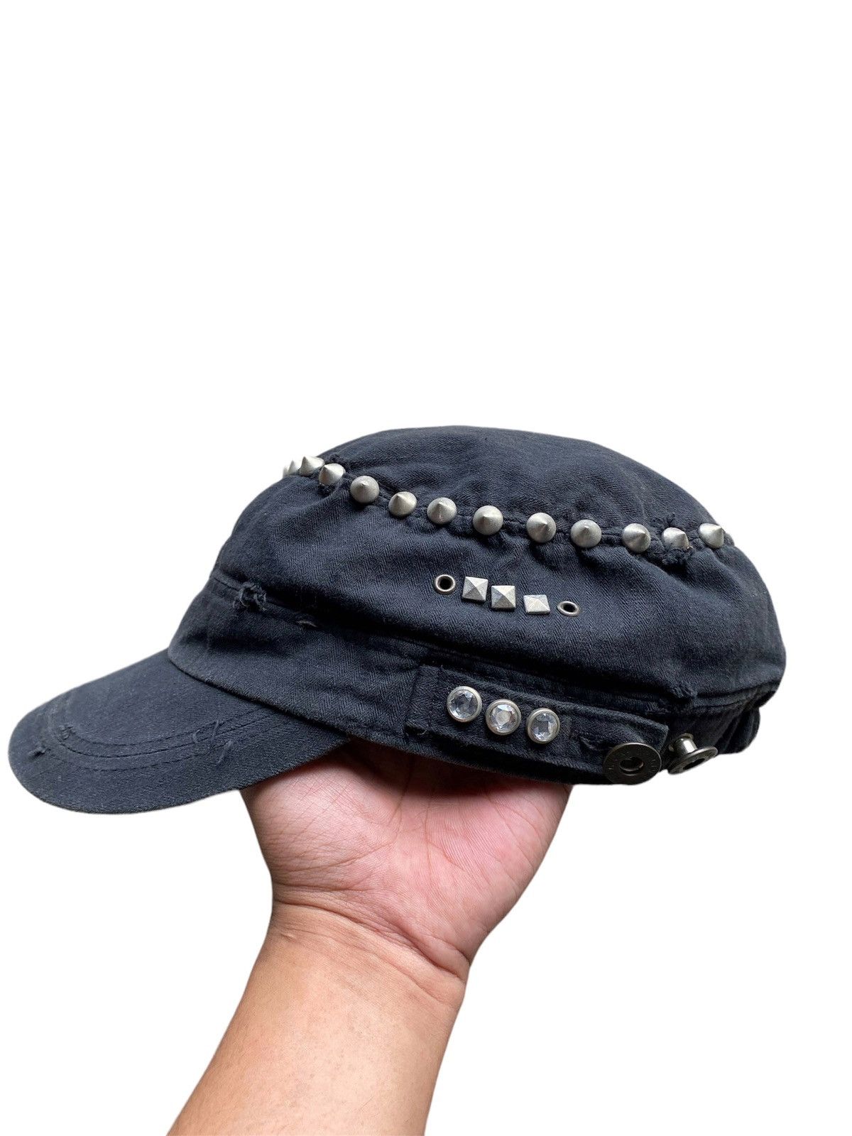 If Six Was Nine Y2K Gothic Studded Punk Hat Size ONE SIZE - 3 Thumbnail