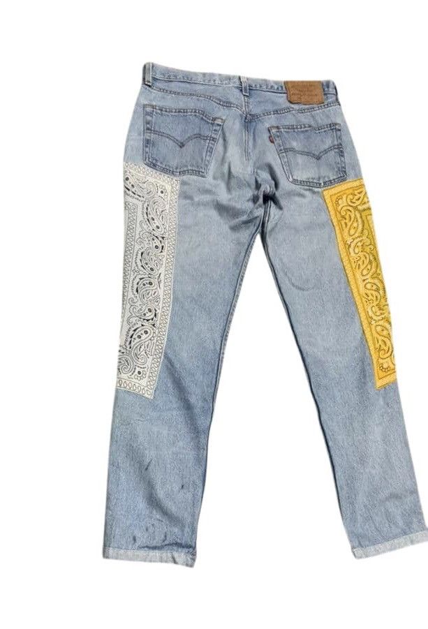 Levi's Vintage Levis 501 Straight Patchwork Jeans Size US 34 / EU 50 - 2 Thumbnail