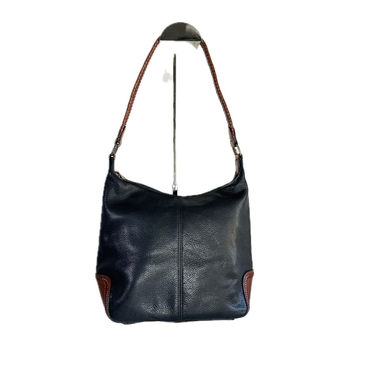 Fossil Vintage Fossil Black Leather Accents Brailed Strap Hobo Bag Size ONE SIZE - 10 Thumbnail