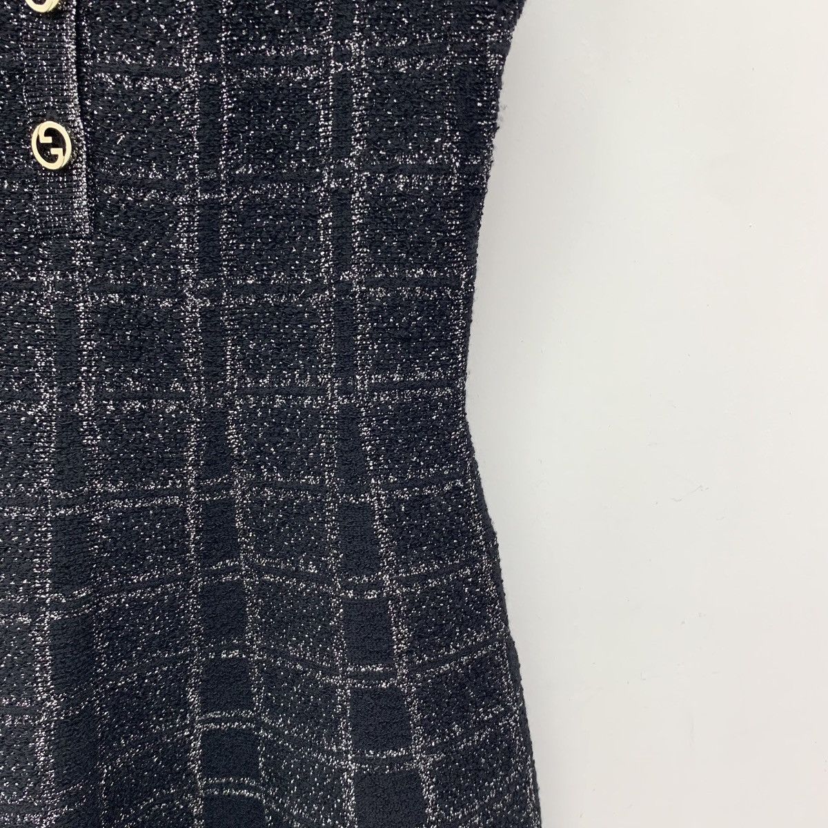 Gucci Gucci Glitter Plaid Wool Woven Sleeveless Slip Dress K26WX Size S / US 4 / IT 40 - 4 Thumbnail
