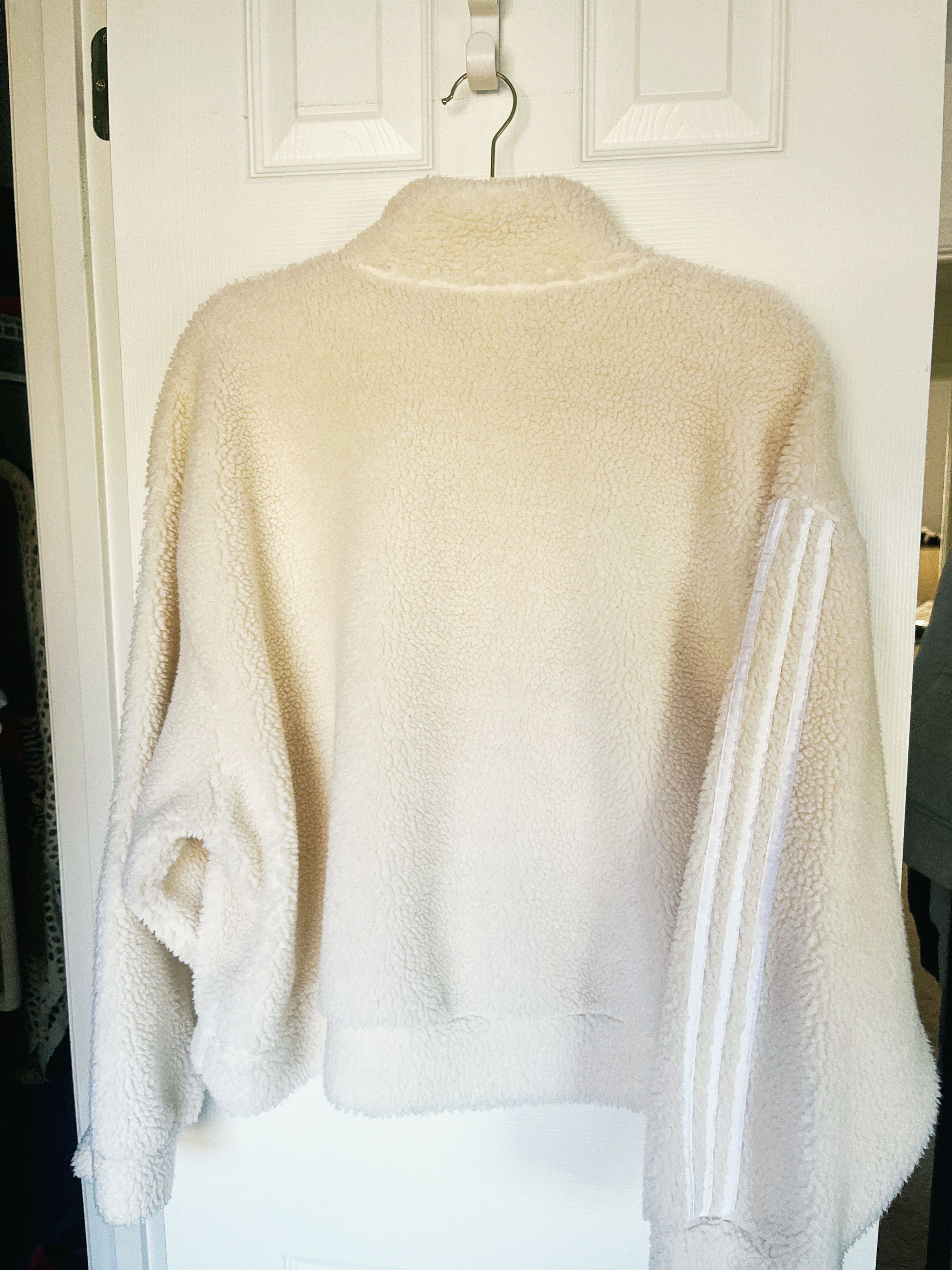 Adidas Adidas Half-Zip Fleece Sweatshirt Ivory Size Medium Size M / US 6-8 / IT 42-44 - 8 Thumbnail