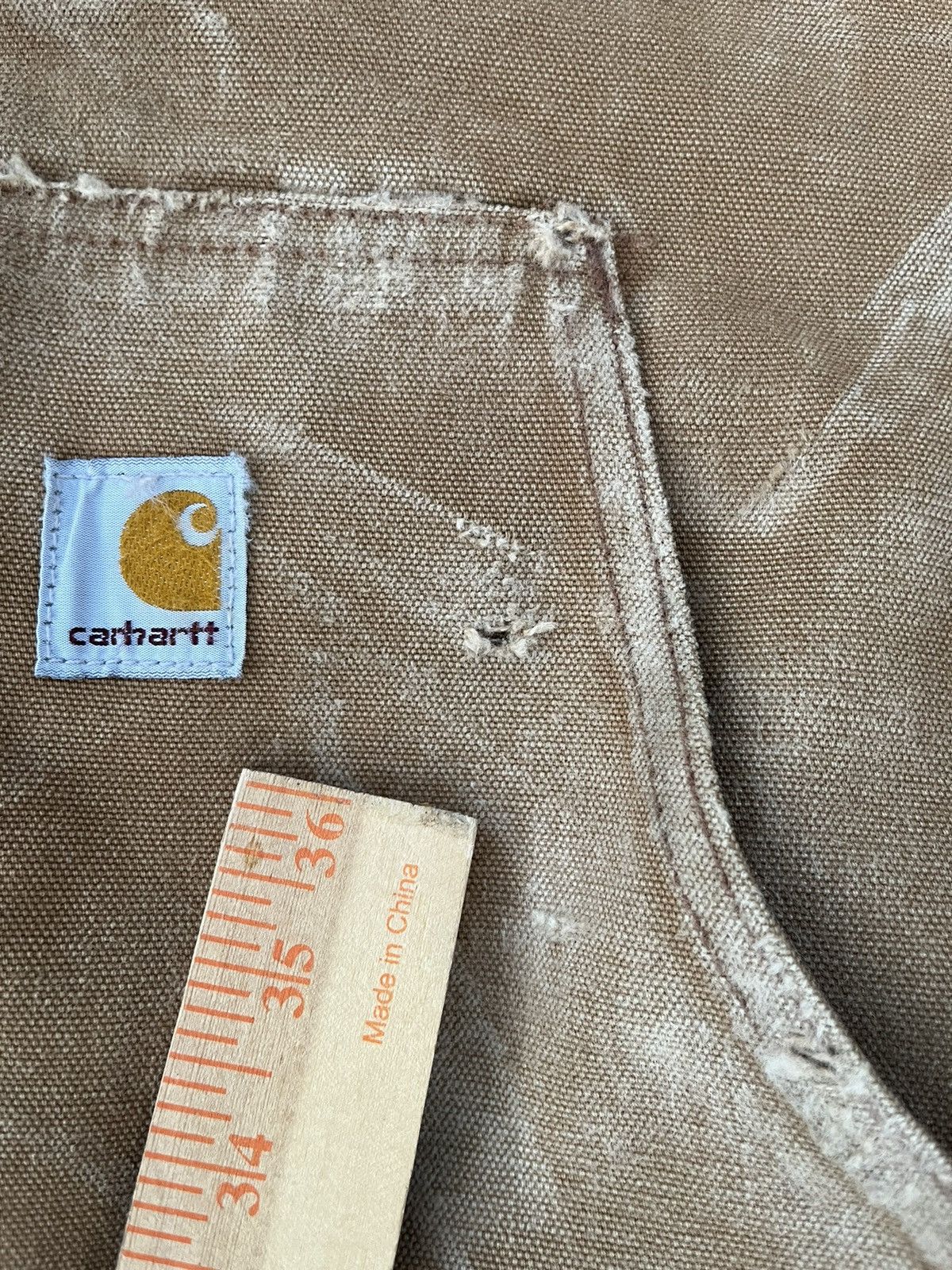 Carhartt Custom Carhartt Jacket Hoodie Sun Faded Distressed Thermal Size US XL / EU 56 / 4 - 9 Thumbnail