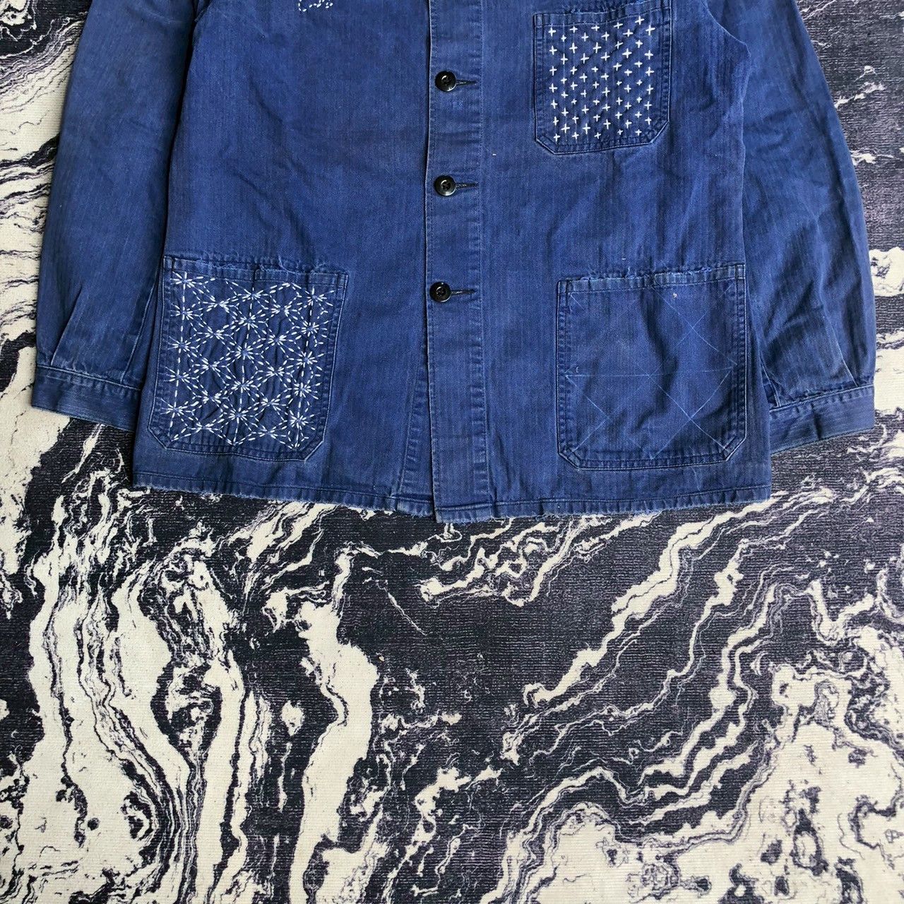 Vintage Vintage 1989 Indigo Work Jacket Sashiko Style Size US M / EU 48-50 / 2 - 7 Thumbnail