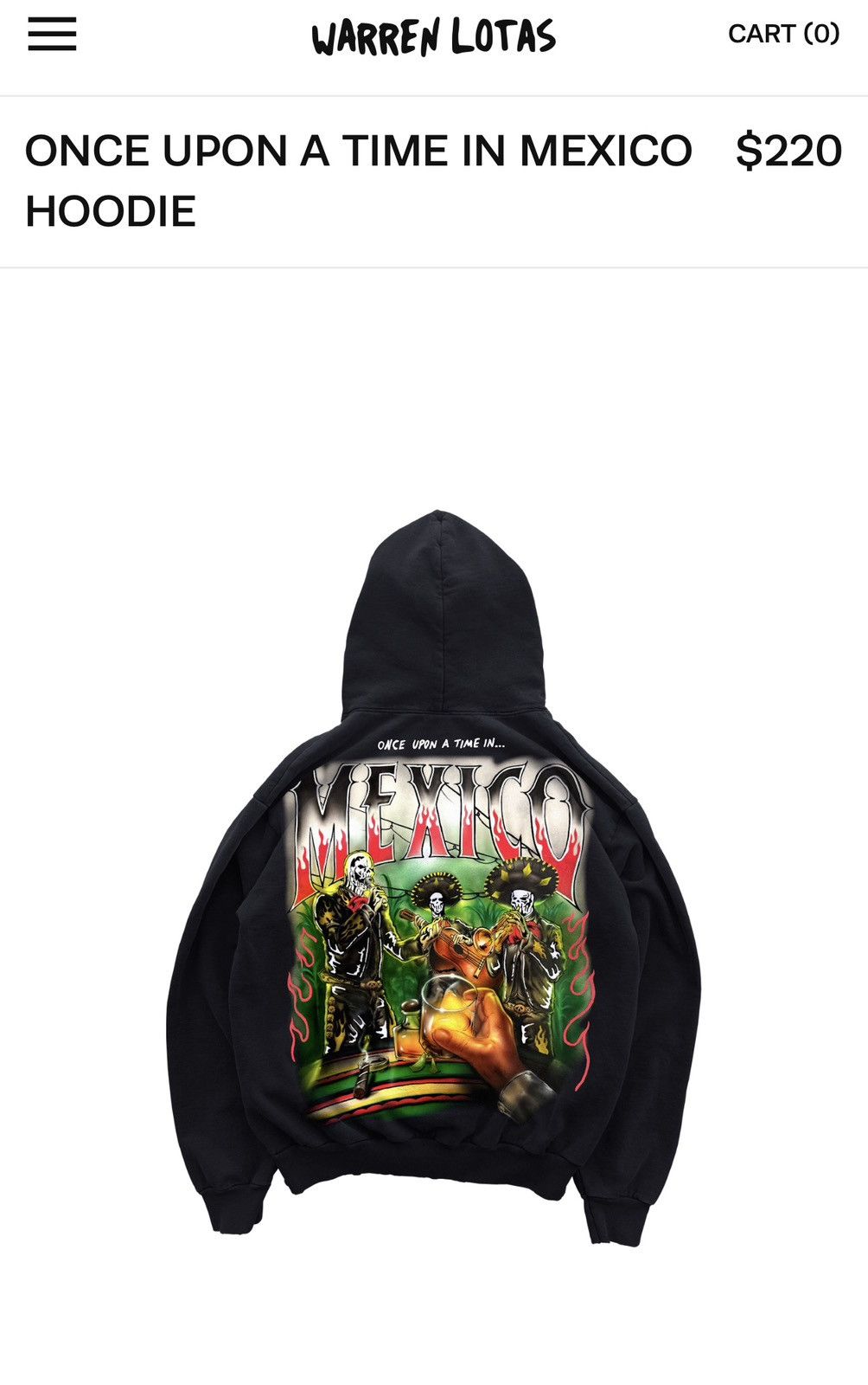 Warren Lotas Warren Lotas ONCE UPON A TIME IN MEXICO HOODIE Size XL Size US XL / EU 56 / 4 - 4 Thumbnail