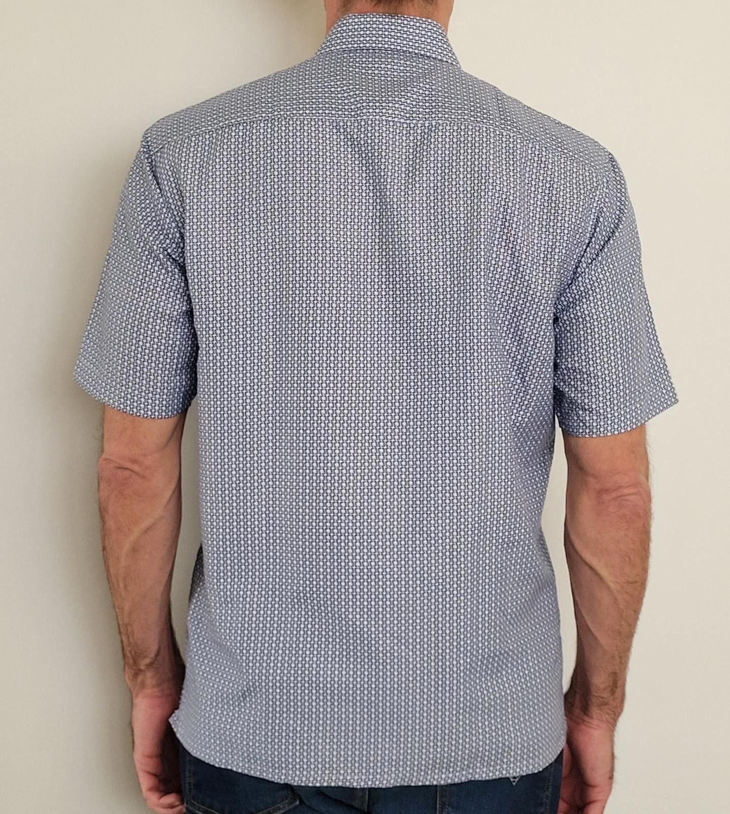 Other Stellini Men’s M Blue Micro Print Short Sleeve Button Shirt Size US M / EU 48-50 / 2 - 2 Thumbnail
