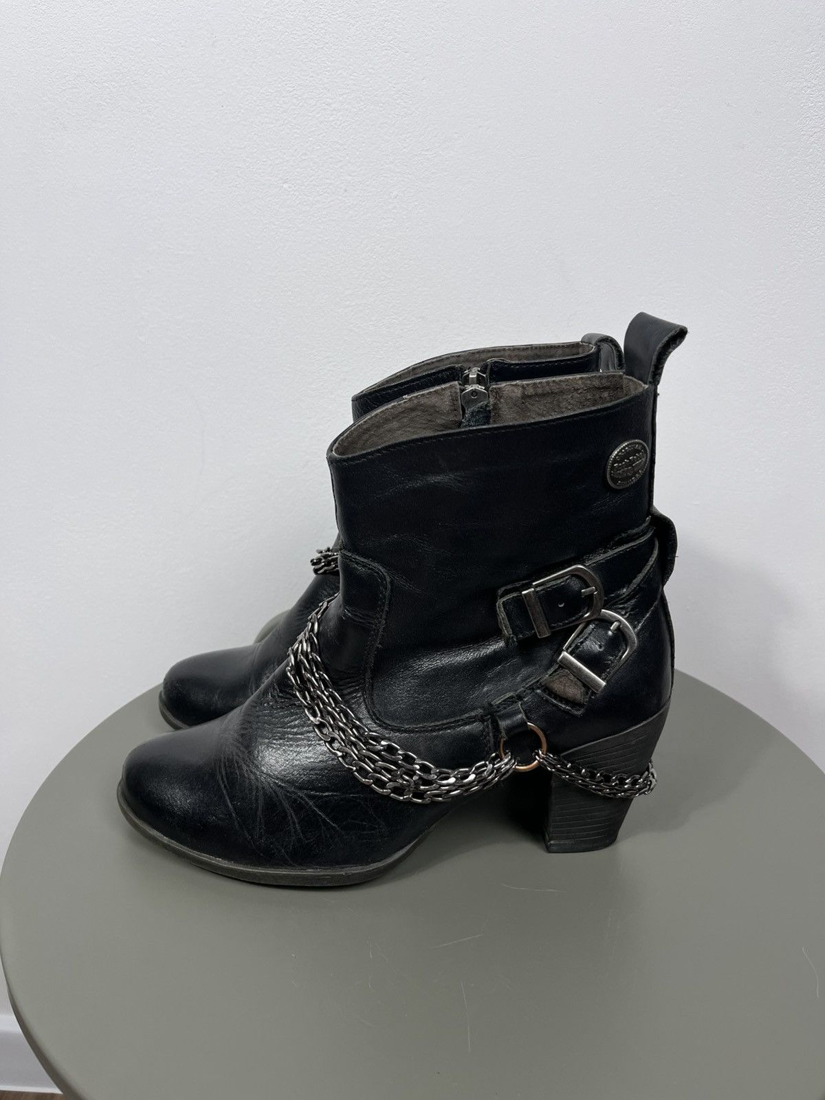 Other Rock Rebel Black Chain Zip Ankle Boots Womens EU 39 Size US 8 / IT 38 - 4 Thumbnail