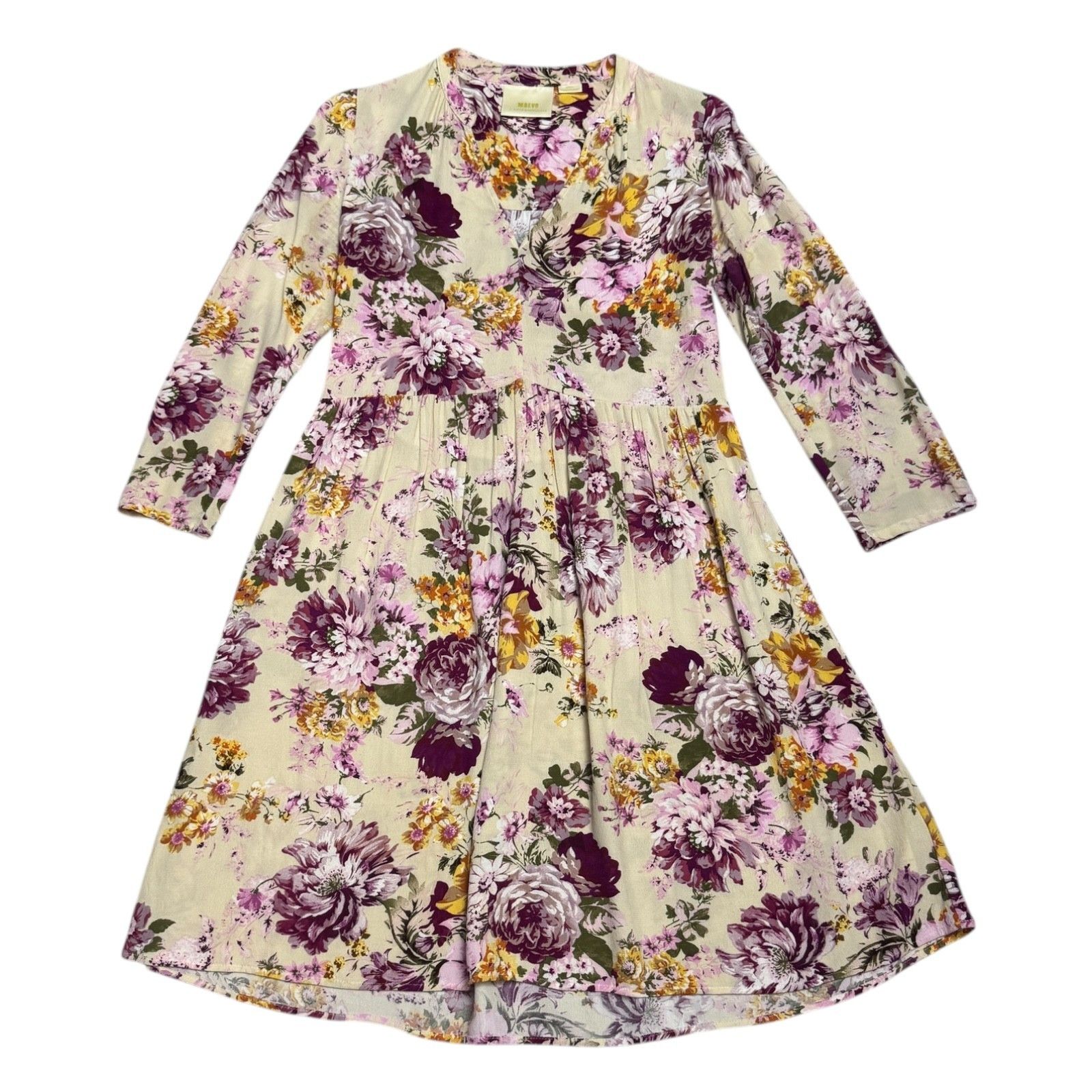 Anthropologie MAEVE ANTHROPOLOGIE Floral Summer Fall Casual Cute Dress XS Size XS / US 0-2 / IT 36-38 - 1 Thumbnail
