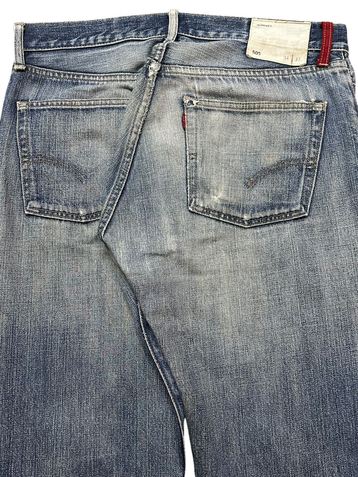 Levi's Vintage 90s Levis 505 Blue Faded Wash Distressed Loose Jeans Size US 33 - 6 Thumbnail