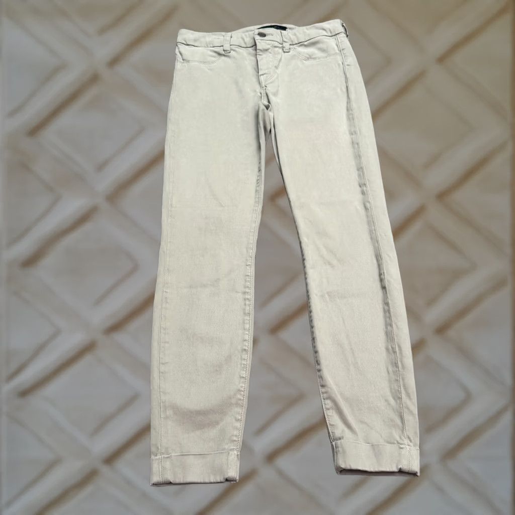 J Brand J Brand Jeans Anja Clean Cuffed Cropped Sateen Skinny Denim Womens 27 Beige City Grunge Streetwear River? Size 27" / US 4 / IT 40 - 1 Thumbnail